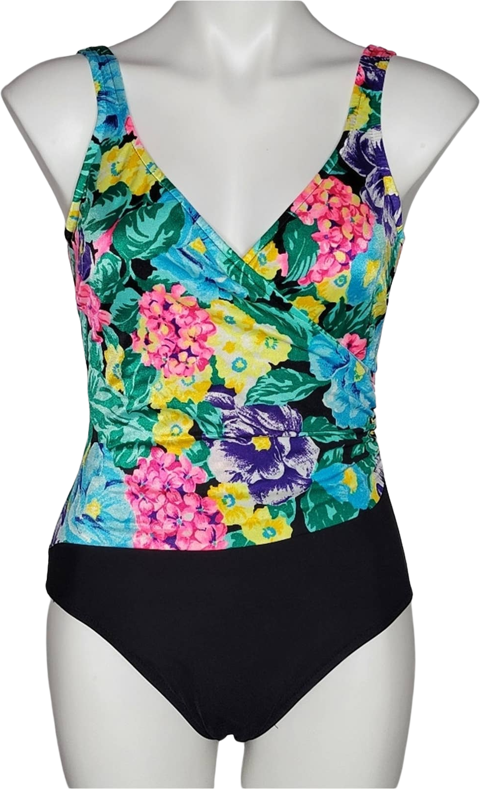 Vintage Bright Floral One Piece Swimsuit By Maxine Of Hollywood Shop