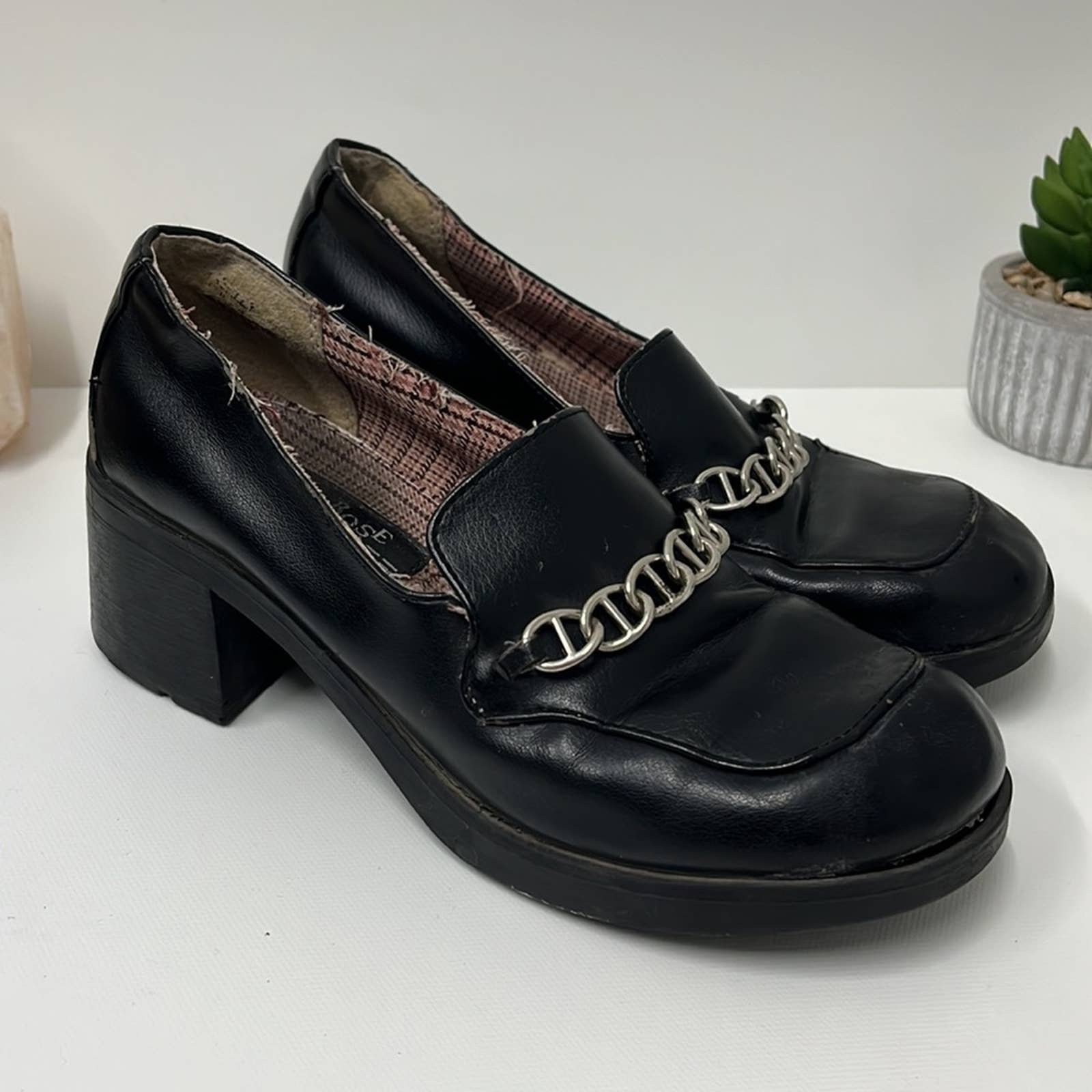 Vintage 90s Chunky on sale Platform Loafers