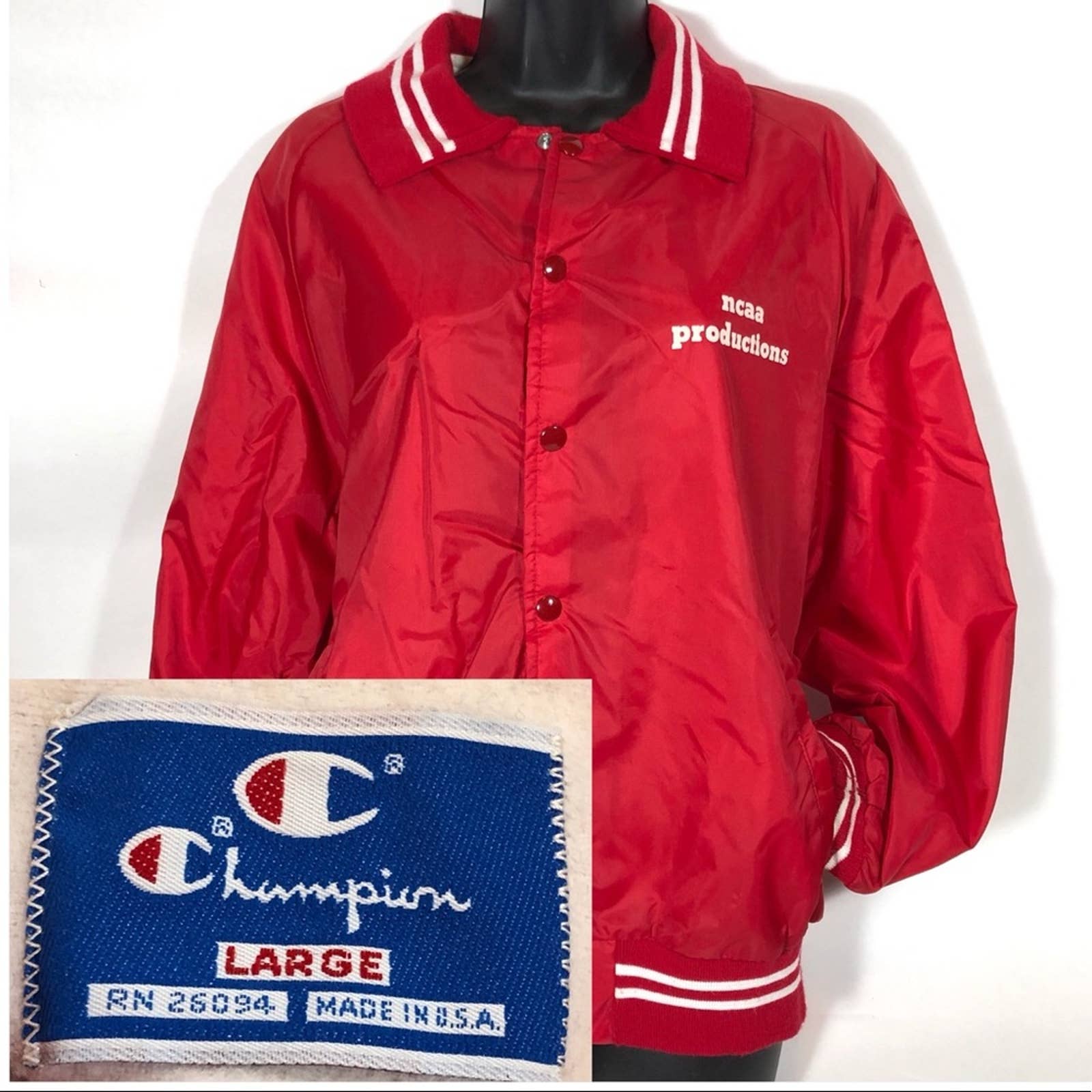 Vintage Champion Snap Up Jacket Red Ncaa by Champion | Shop THRILLING