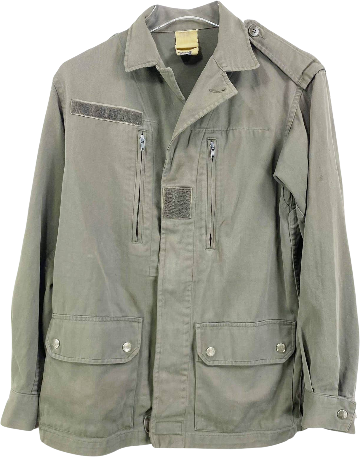 80s Vintage Fatigue Green Military Jacket Collared Grunge Shop THRILLING