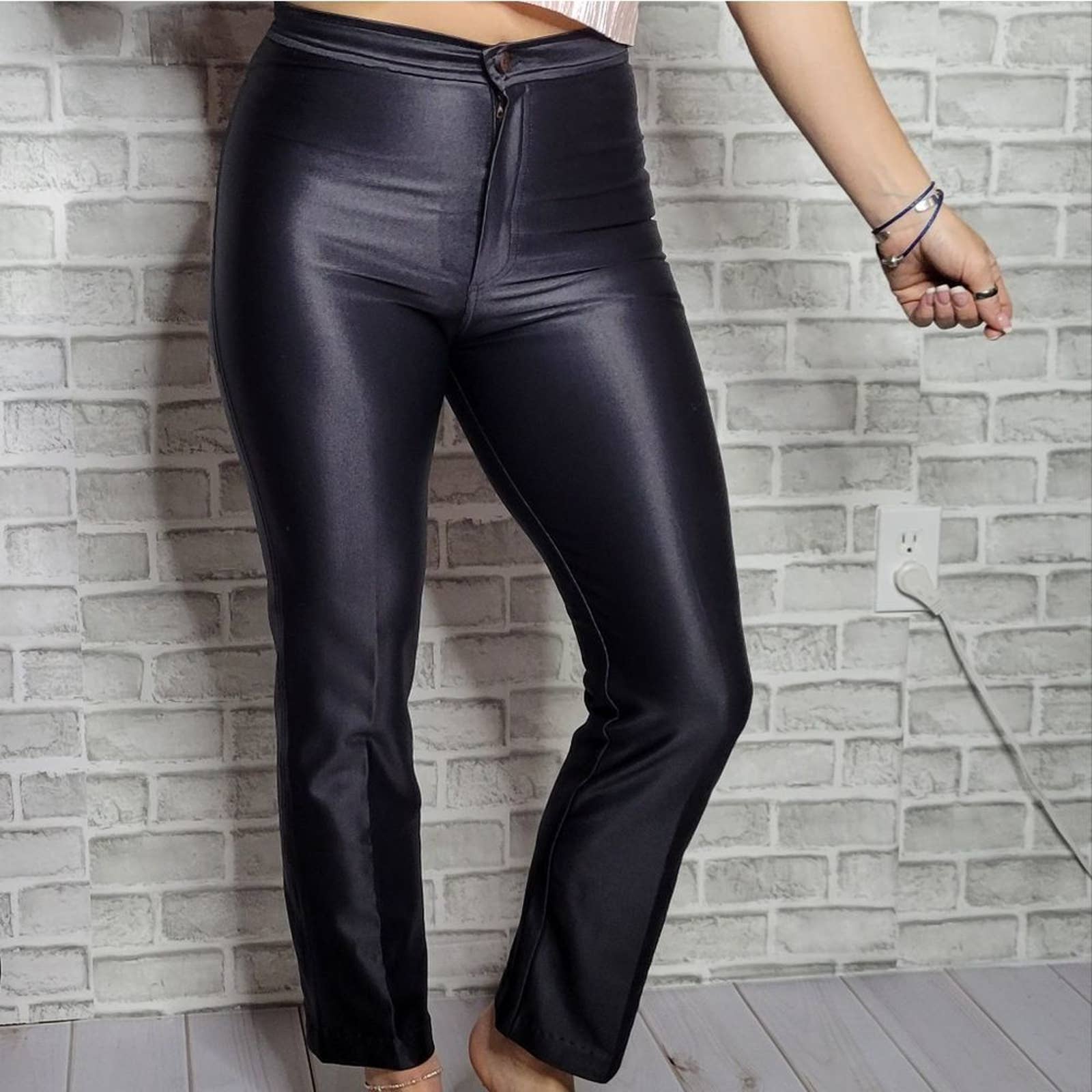 Vintage 80s Liquid Black Glam Pants by Frederick's of Hollywood | Shop  THRILLING