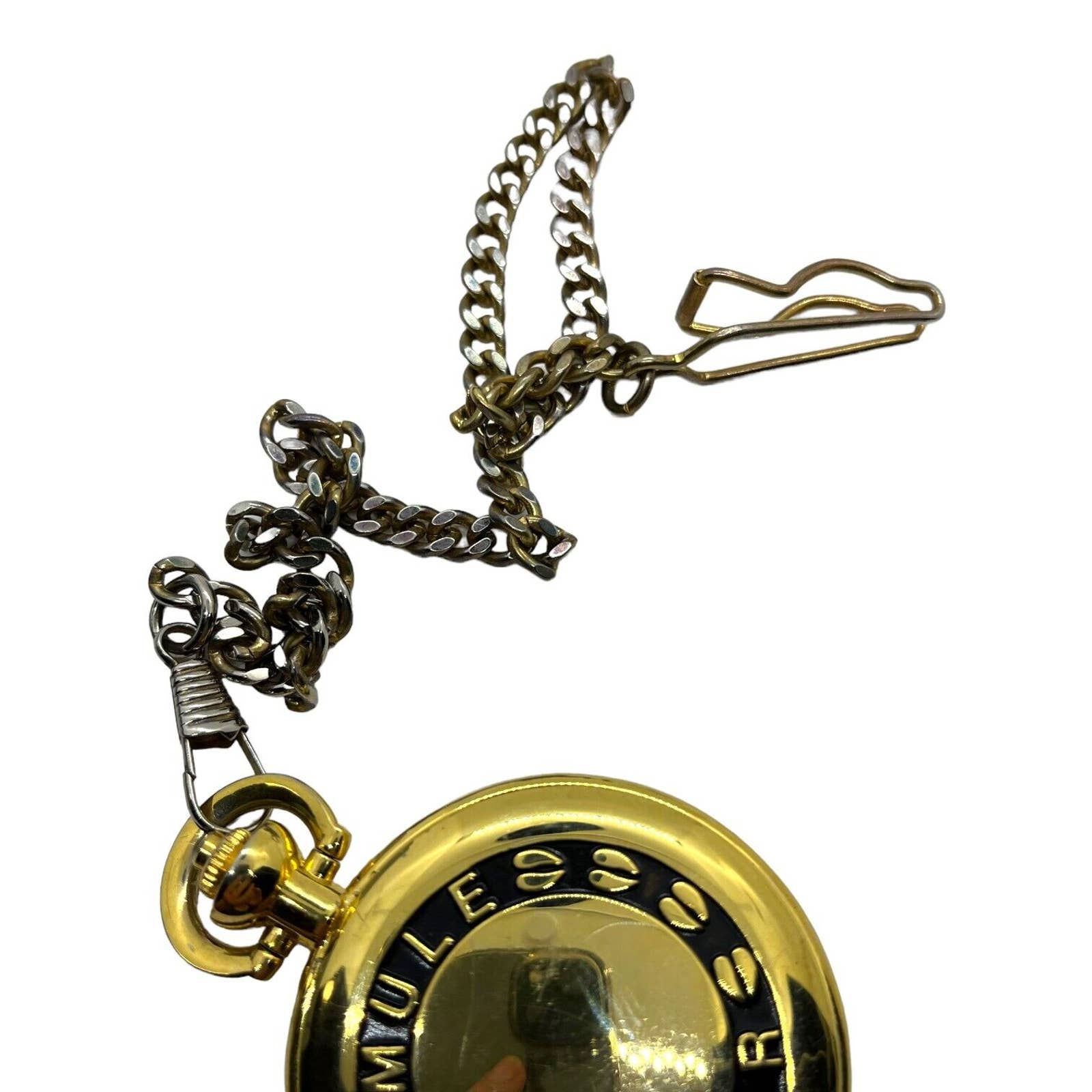 Vintage Pocket Watch Mule Deer Stag Quartz Japan Movt Mechanical