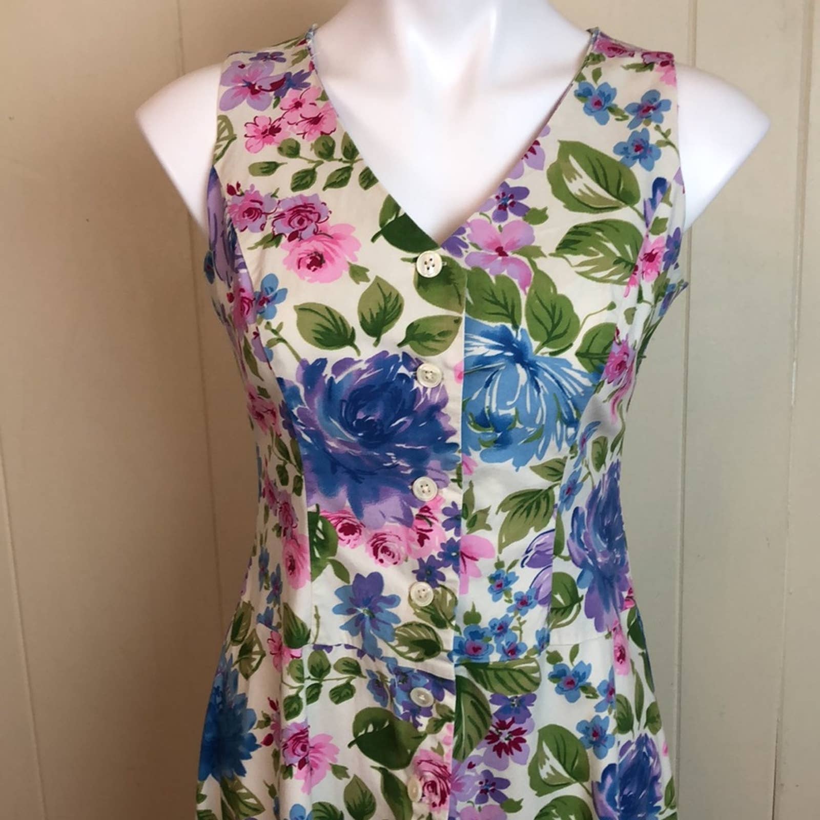 Vintage 90s Prairie Floral Button Down Dress by Chadwicks