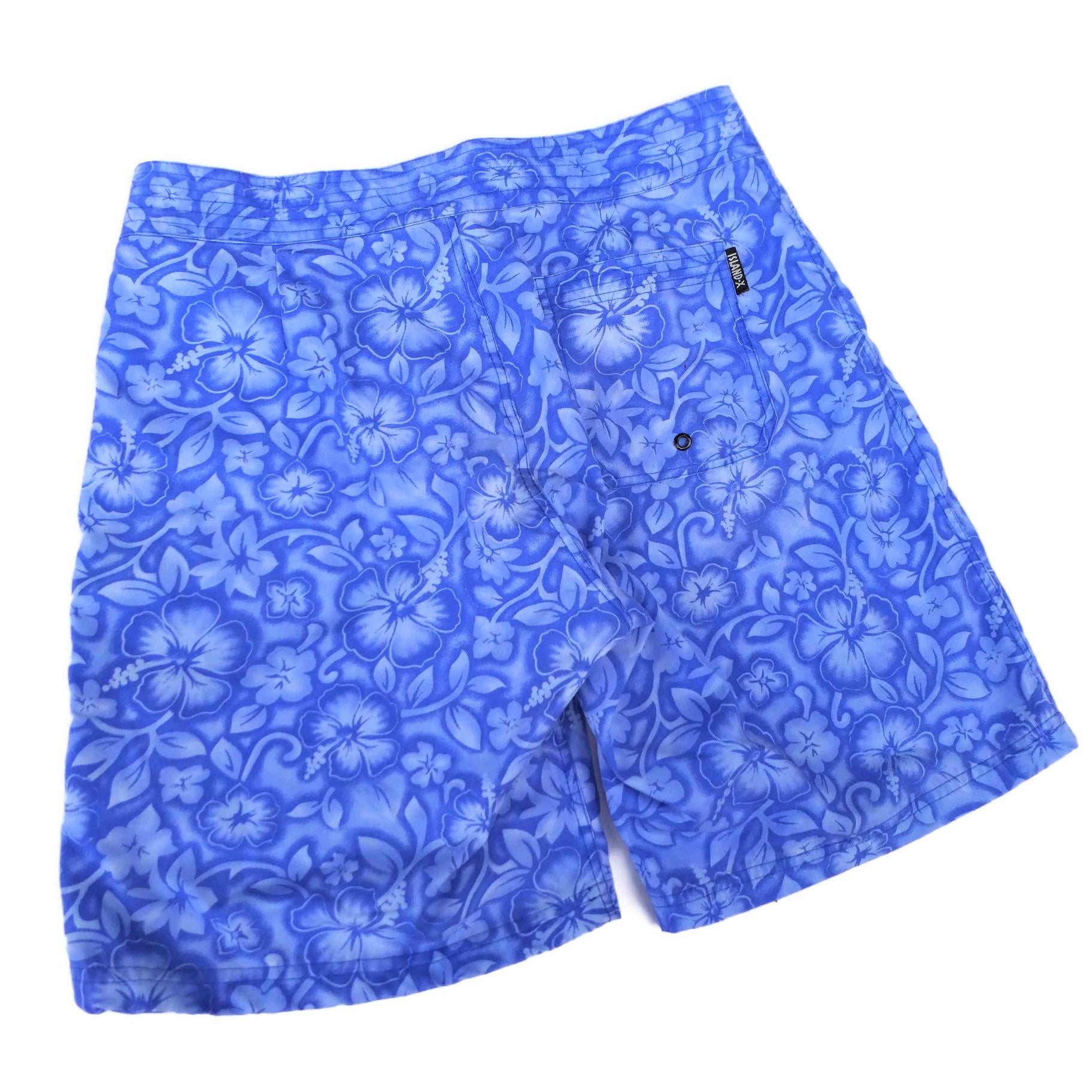 Vintage 90s Mens Swim Trunks Shorts Blue Aloha 34 By Island X Hawaii 