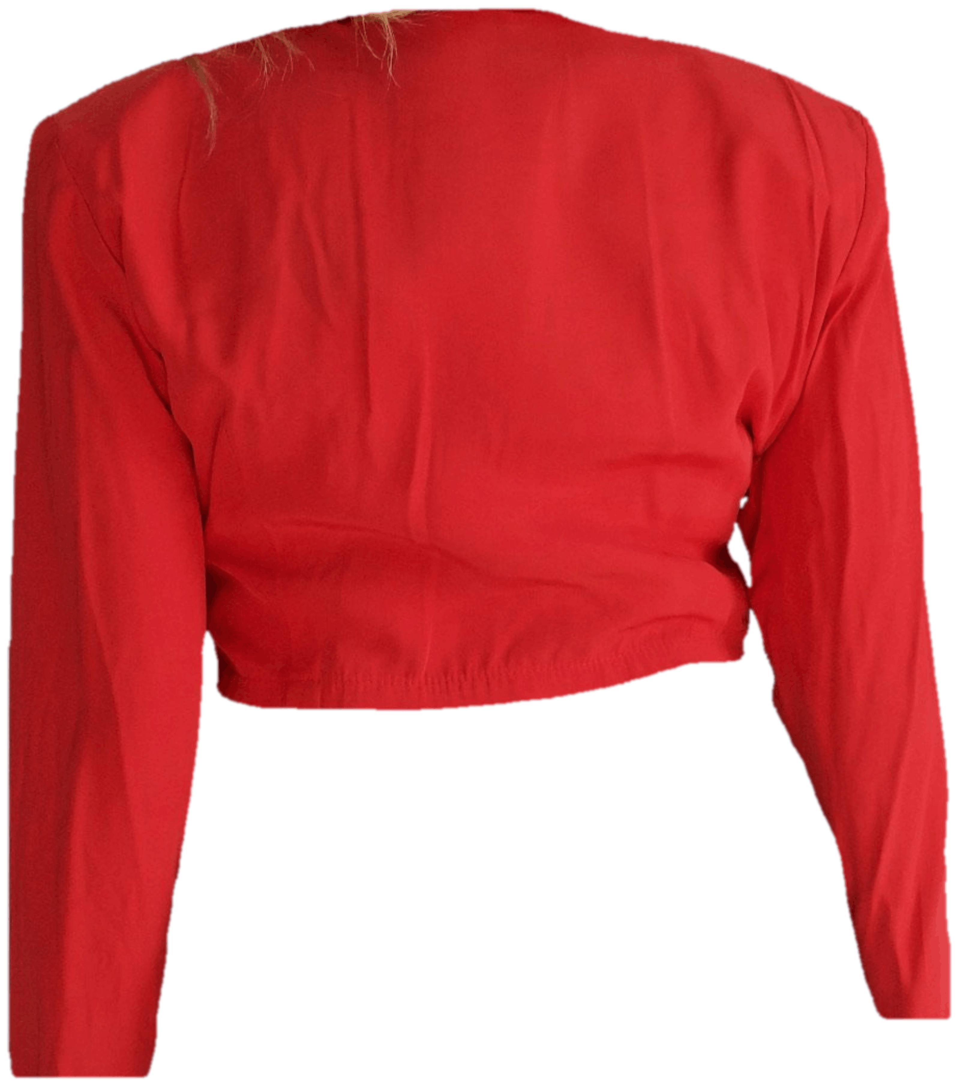 Vintage 80's Red Button Up Cropped Jacket Shop THRILLING