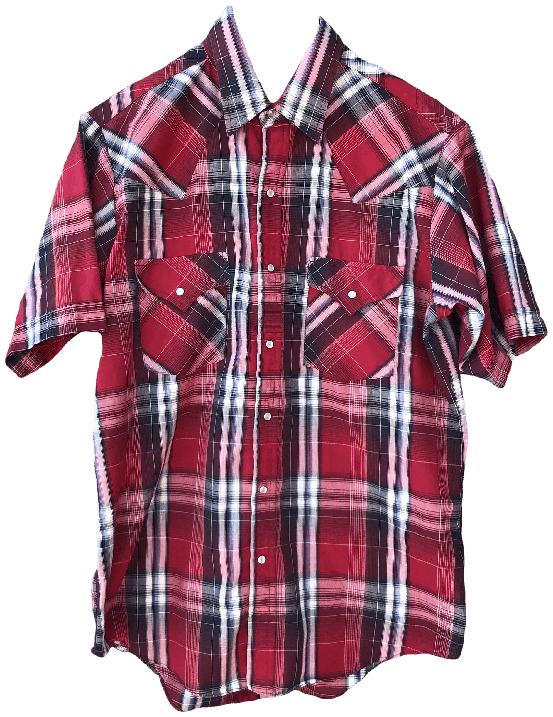 Vintage 90s00s Checked Red Black And White Short Sleeve Button Up By Plains W Shop Thrilling 4300