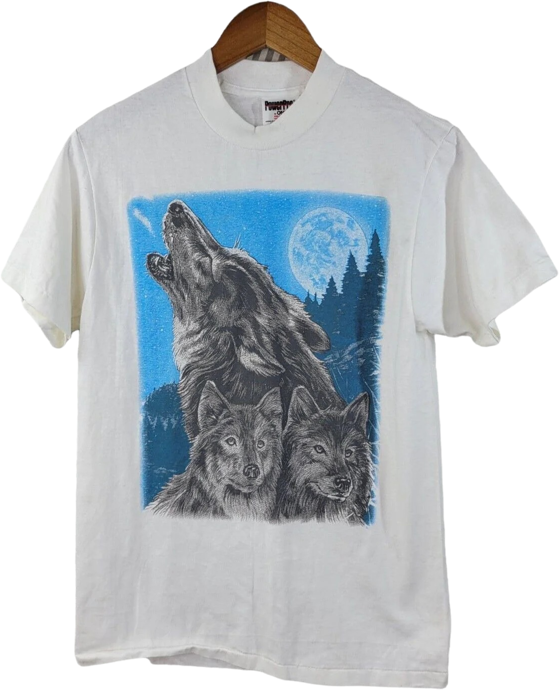 Vintage 90s Wolf Pack Shirt Men's Single Stitch by PowerPro by
