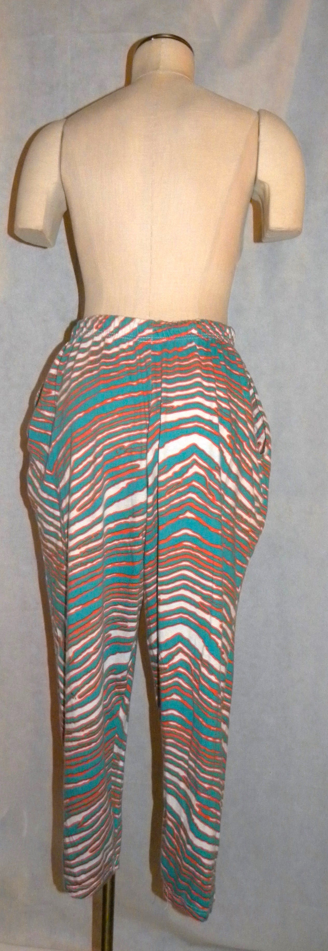 Miami Dolphins Zebra Stripe Baggy Tapered Pants by Zubaz