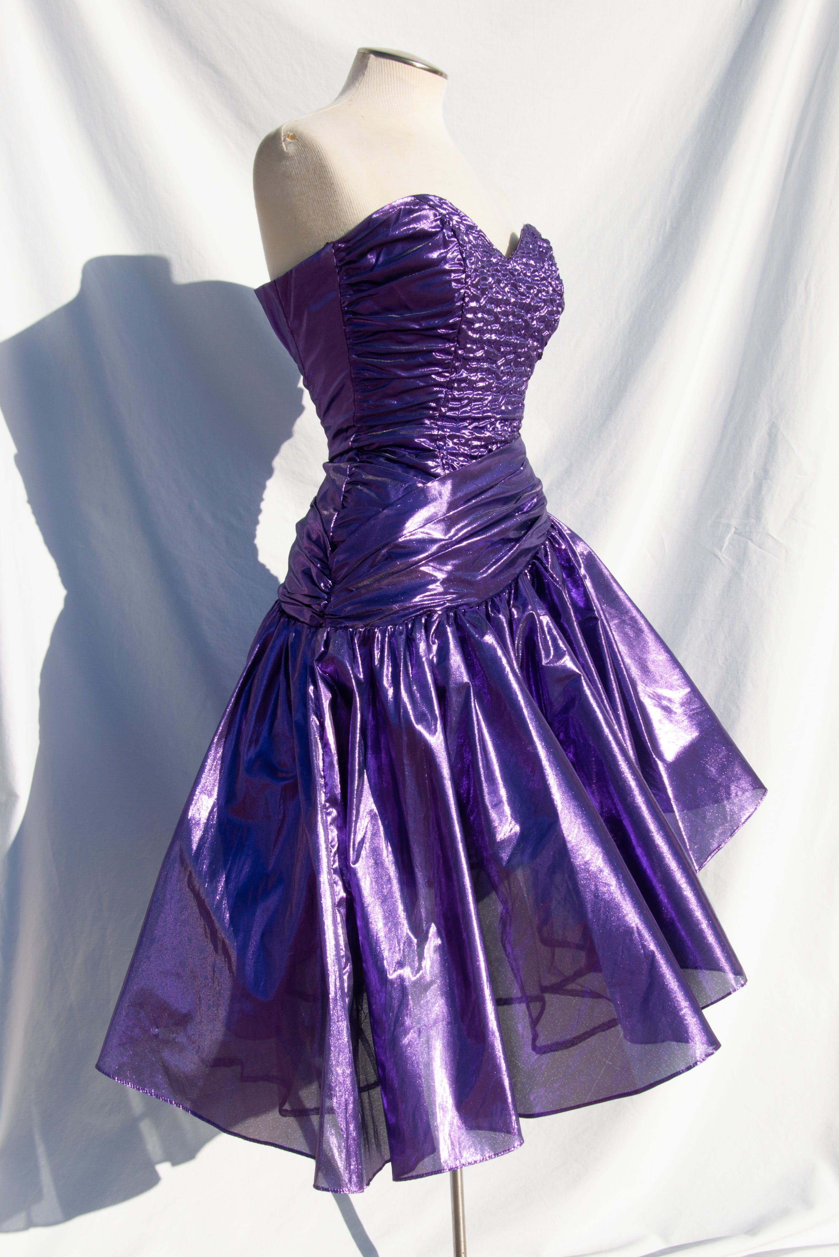Vintage Zum Zum 1980's Purple Metallic Lame Party Dress Vintage Zum Zum 1980's Purple Metallic Lame Party Dress