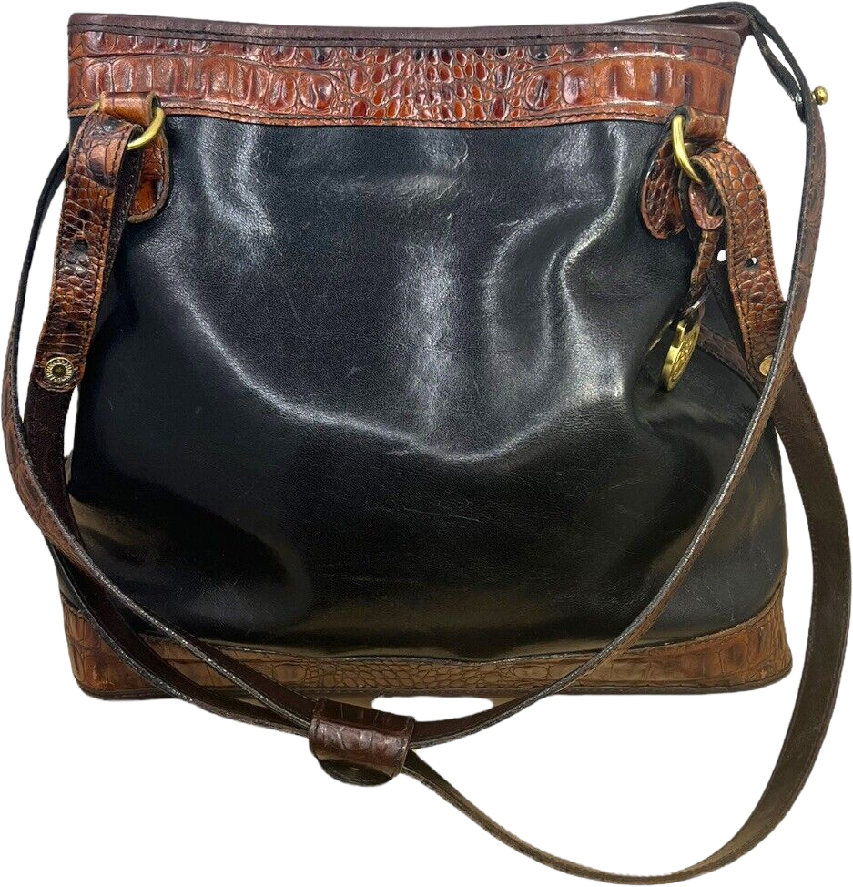 Brahmin vintage crossbody bucket store bag leather