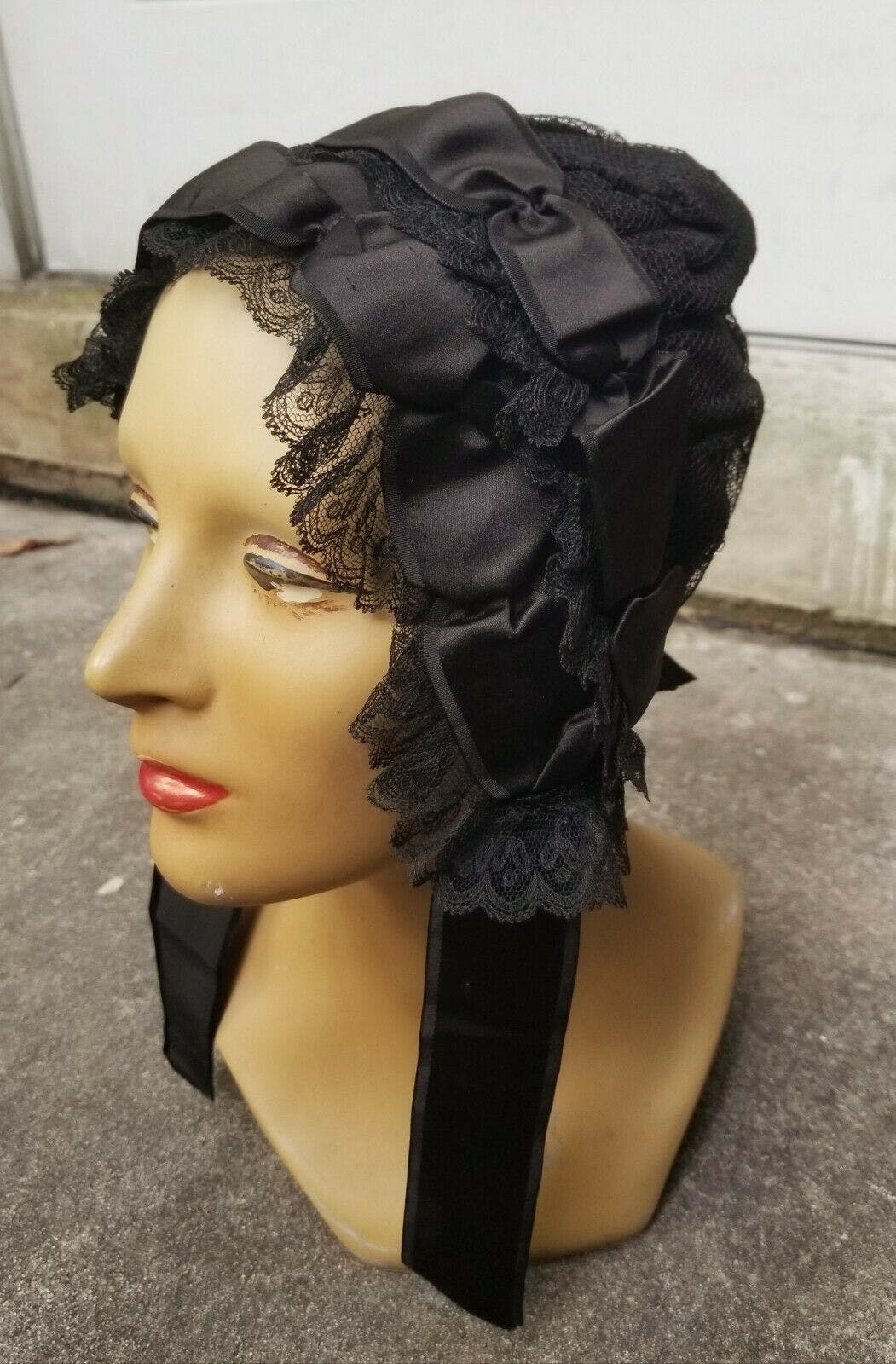 Vintage 1800's Victorian Civil War-Era Mourning Bonnet Hat | Shop THRILLING