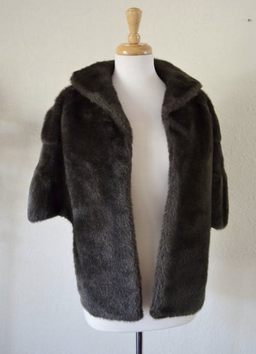 Vintage 1950’s Faux Fur Brown Capelet Stole Shop THRILLING