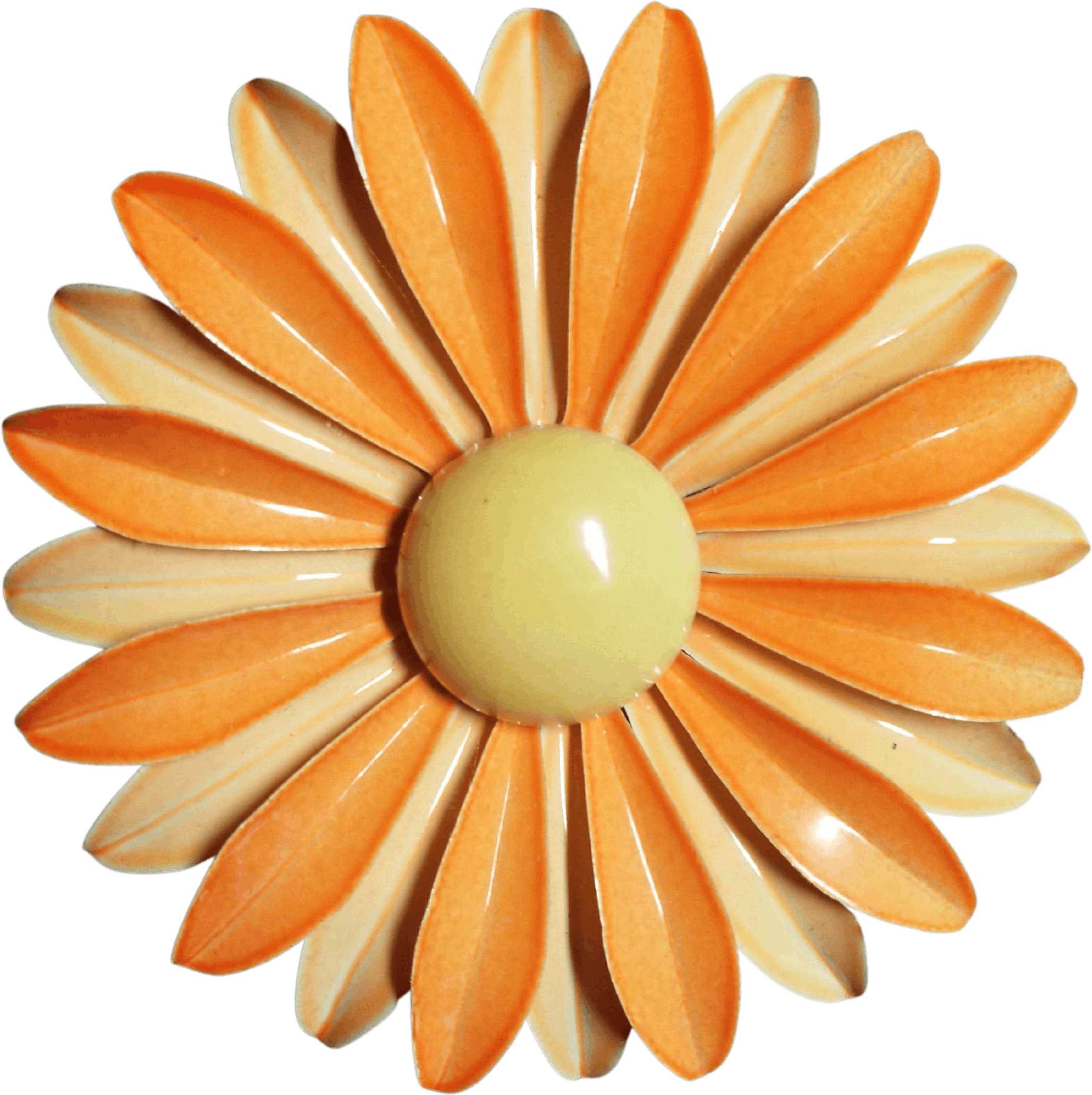 Vintage 70's Orange Flower Pin Shop THRILLING