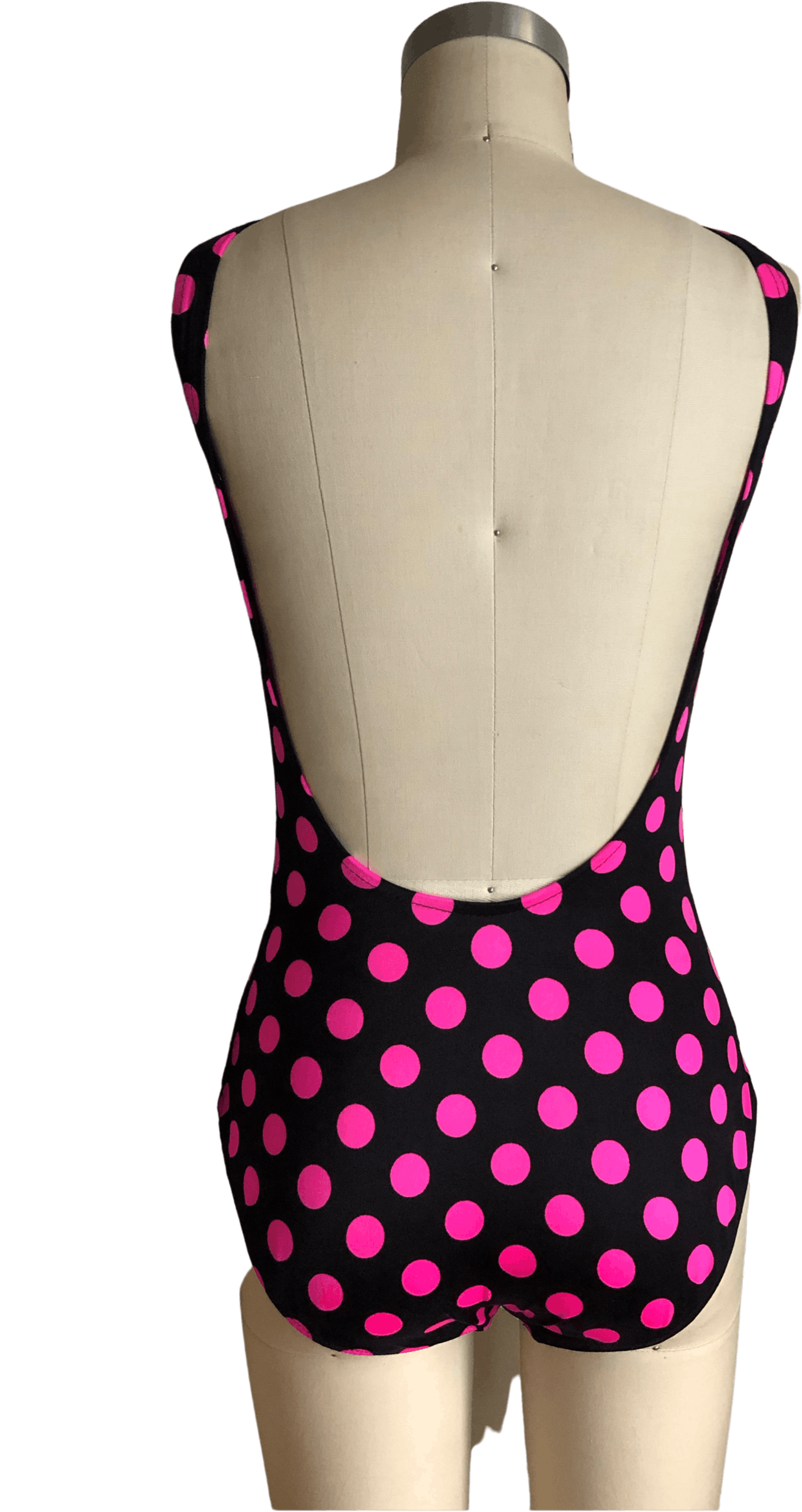 Vintage 80’s Black and Pink Polka Dot Swimsuit by Catalina | Shop THRILLING