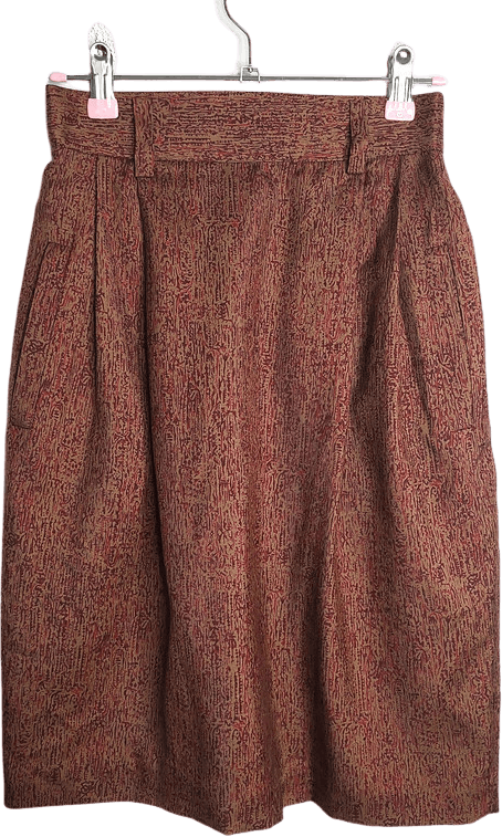 Vintage 80's Deadstock Red Patterned Silk Skirt by Linda Allard For ...