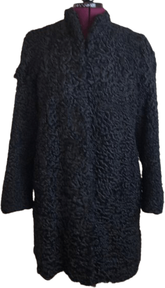 Vintage 50's/60's Black Curly Mohair Fur Swing Coat by N. Descherer ...