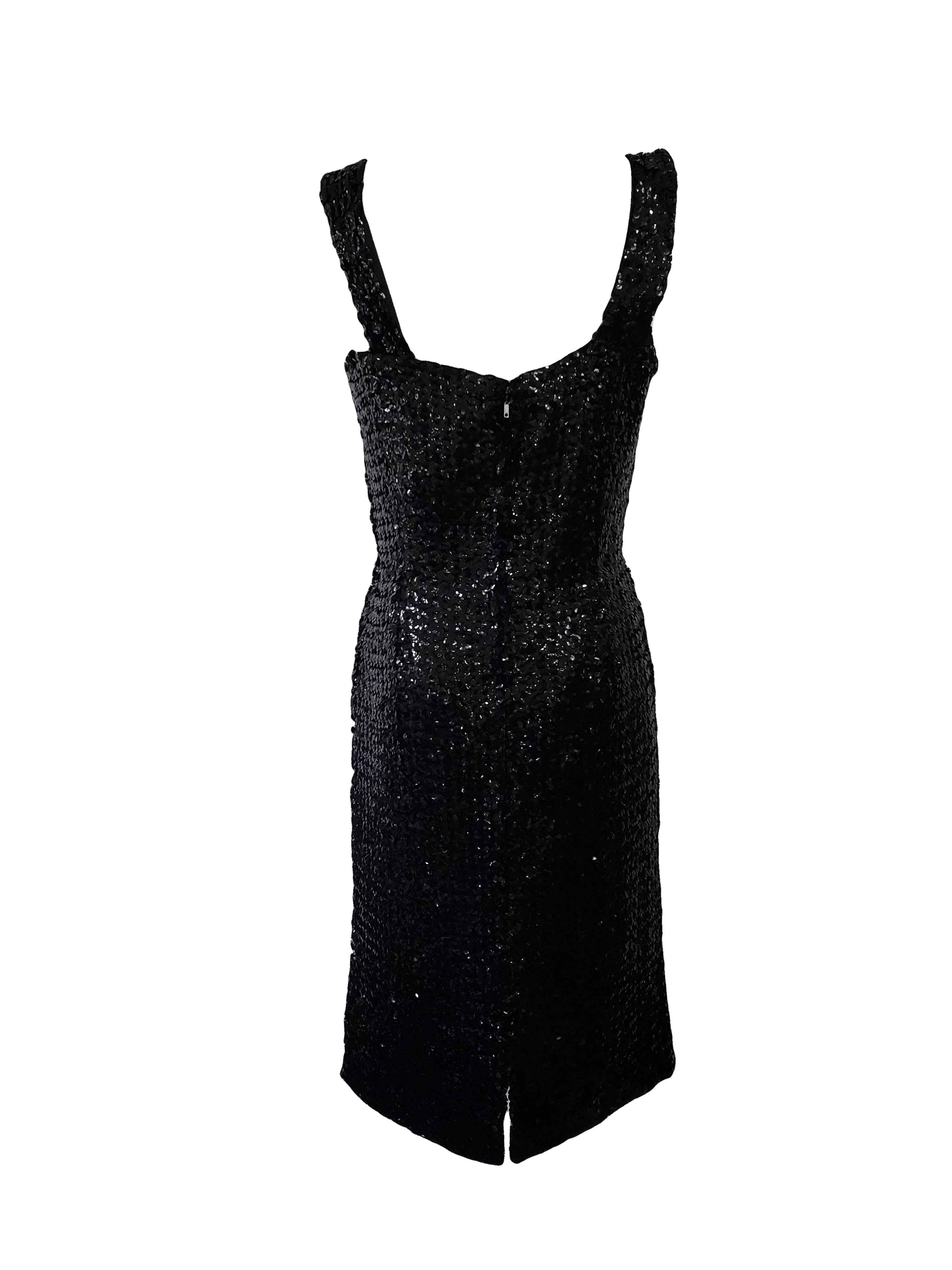 Vintage 50's Black Flat Sequin Wiggle Dress | Shop THRILLING