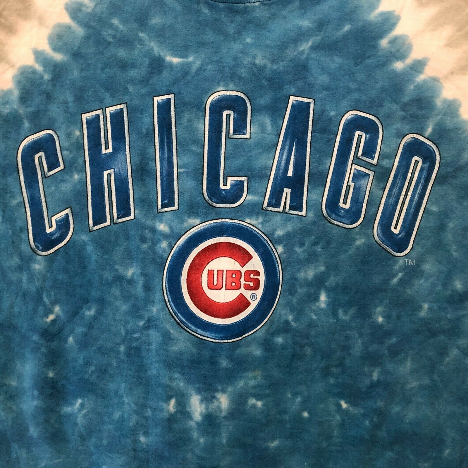 Vintage 90s Liquid Blue Chicago Cubs Blue T Shirt Size L 