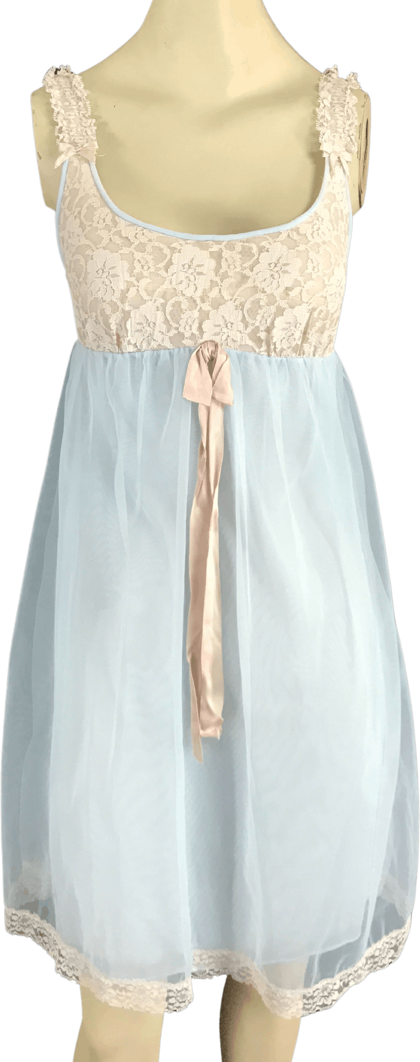Vintage 60's/70's Baby Blue Chiffon Lace Nightgown by Gaymode Penneys ...