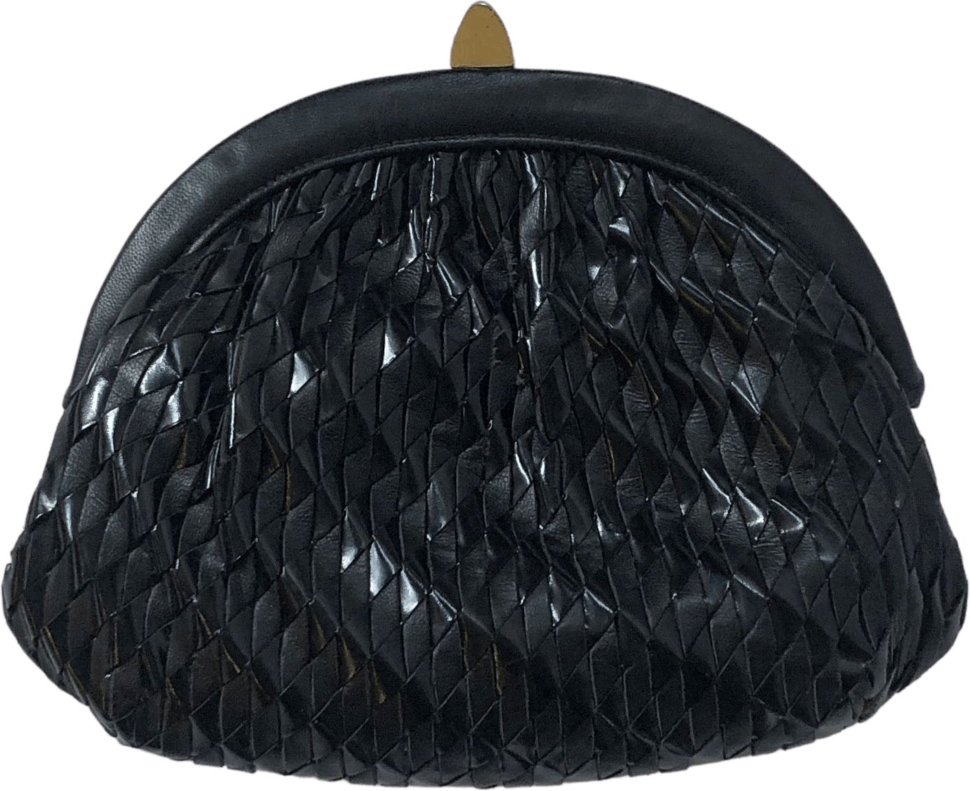 Vintage 50s60s Black Woven Leather Evening Bag By Meyers Shop Thrilling 1563