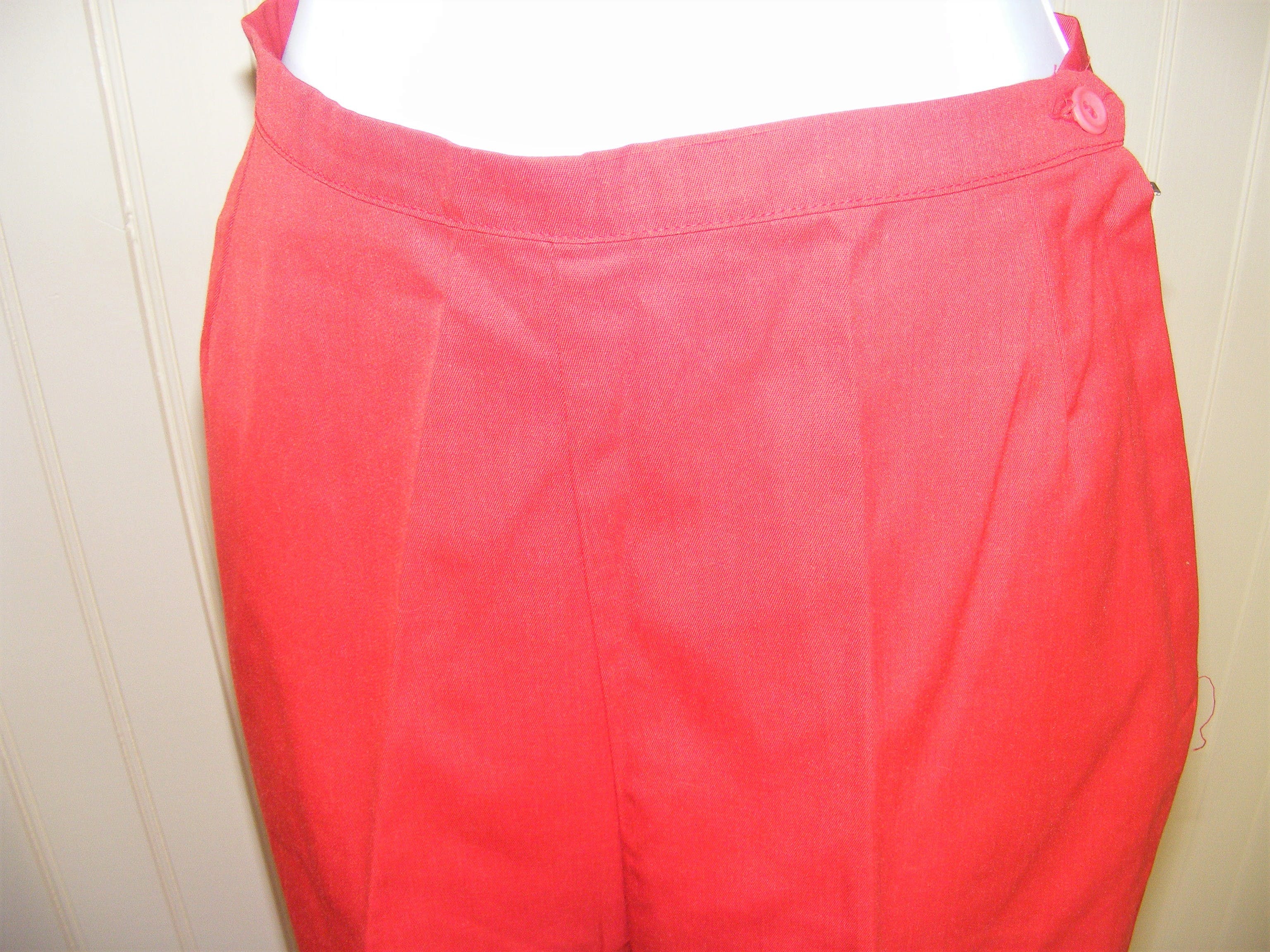 Vintage 60's Deadstock Red Tapered Slacks by Jeanie | Shop THRILLING