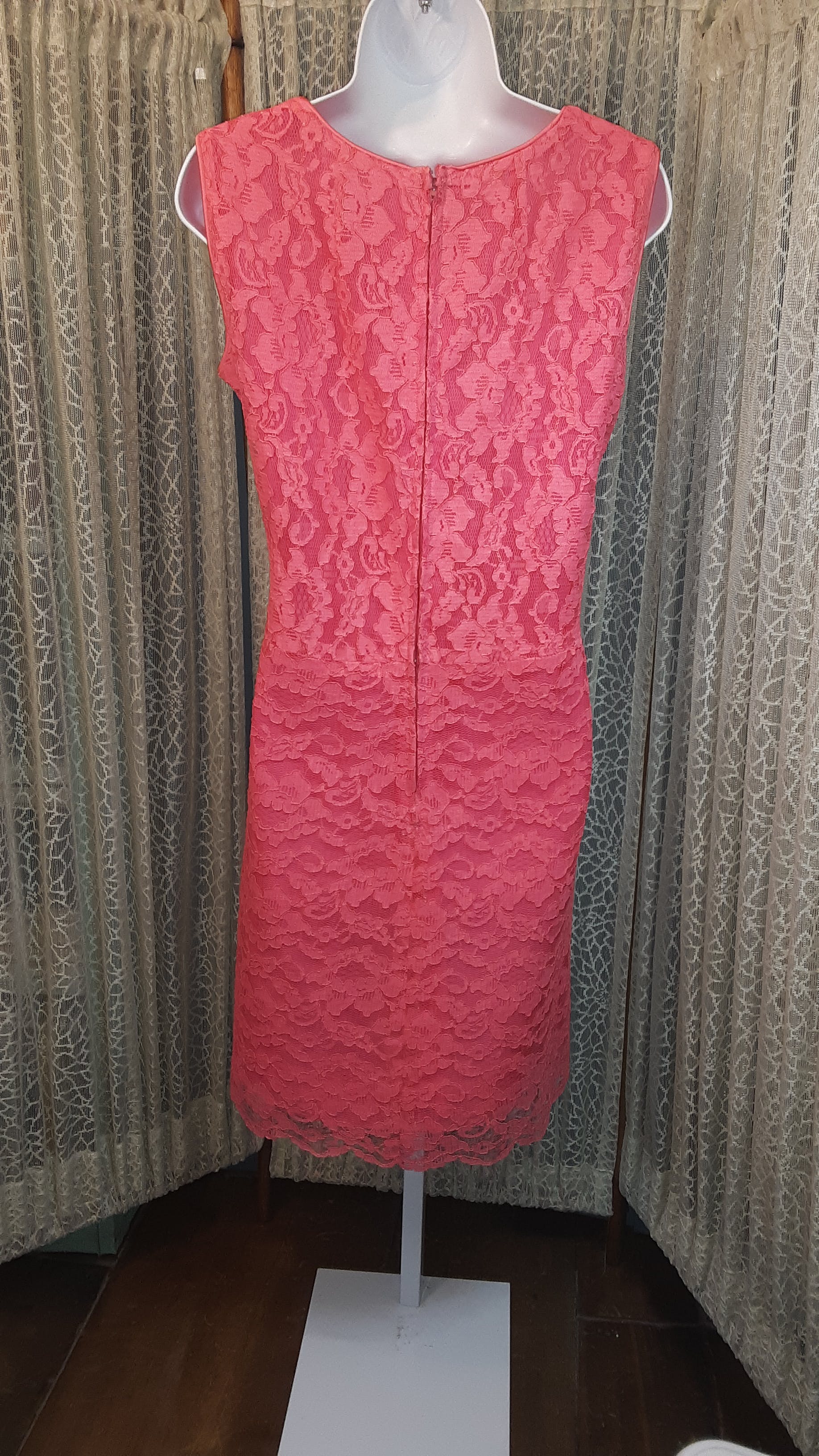 Vintage 60's 2pc Pink Lace Sheath Dress with Lace Overcoat | Shop THRILLING