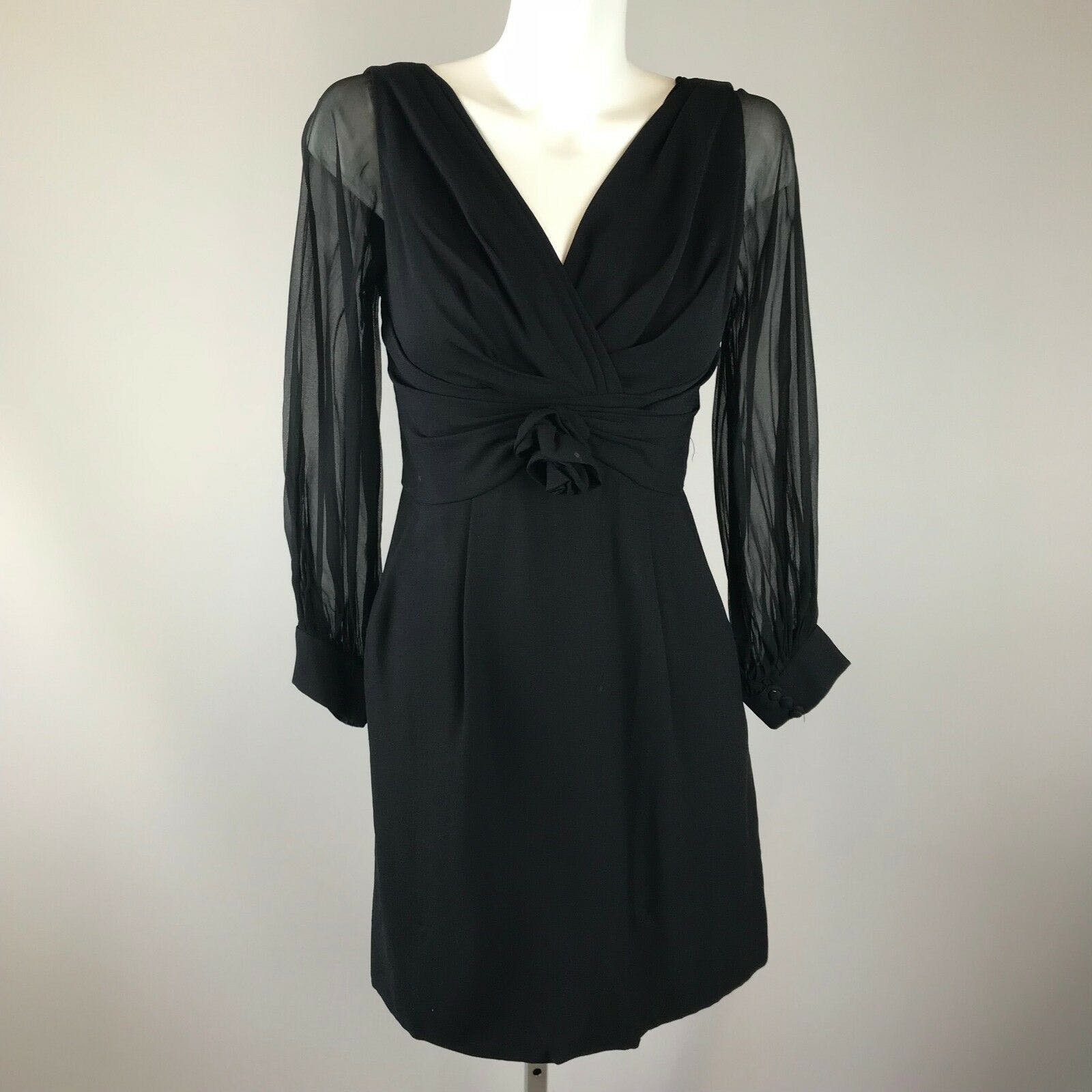 Vintage 60's Black Sheer Long Sleeve Mini Dress | Shop THRILLING