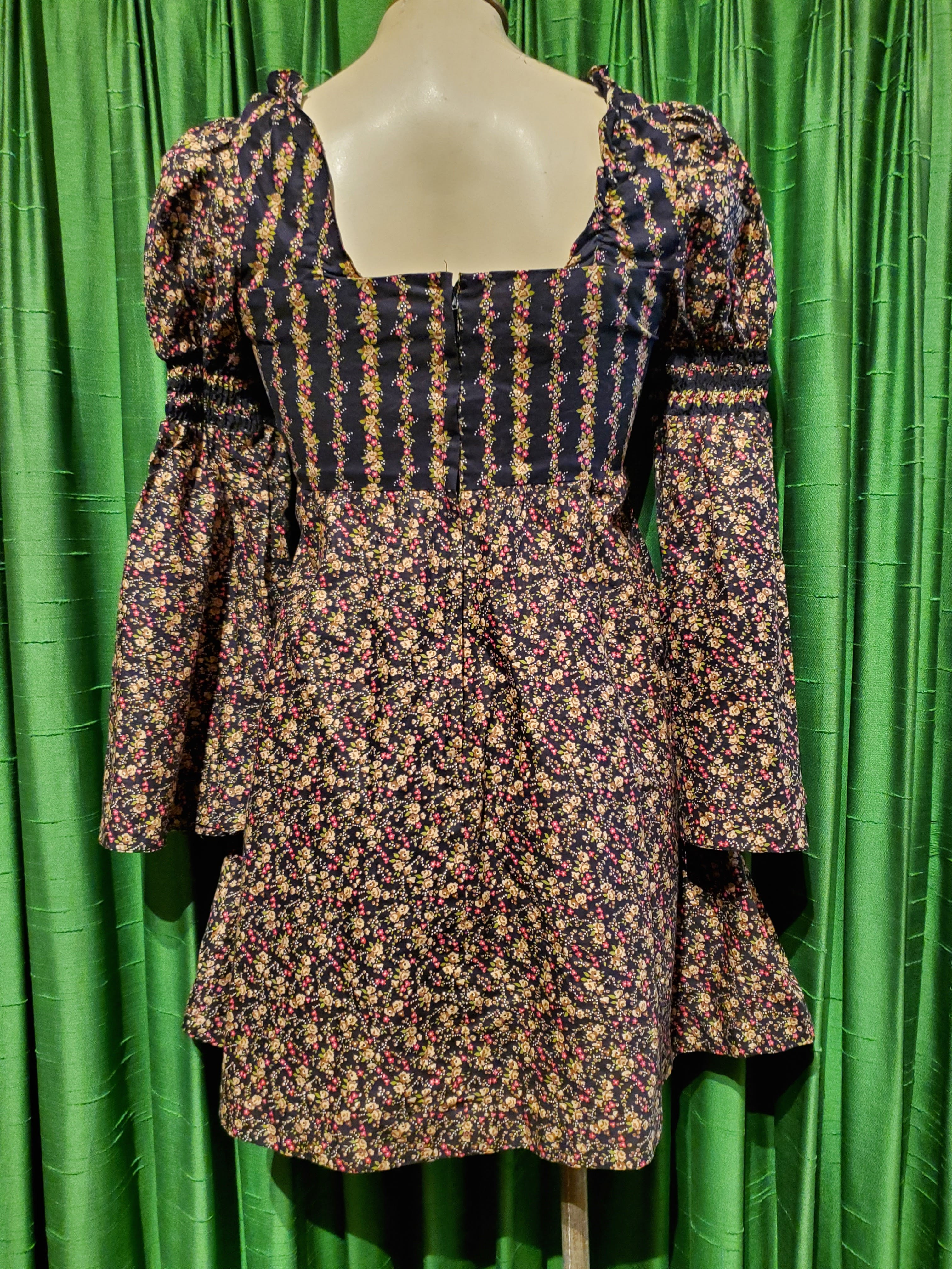 Vintage 70's Bell Sleeve Cottage Core Prairie Calico Mini Dress by ...
