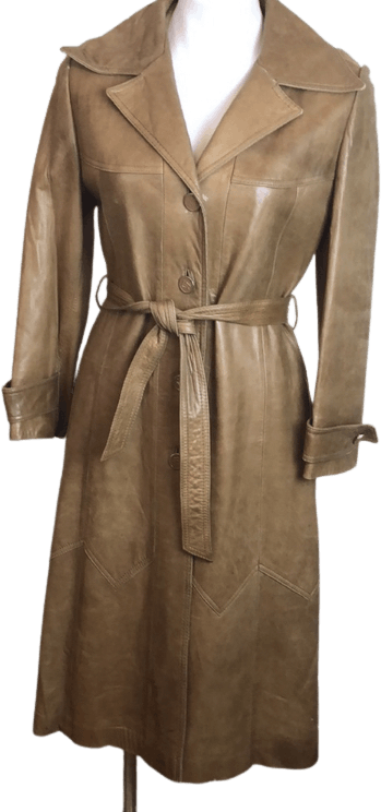 Vintage 70's/80's Long Leather Trench Coat by Skin Gear | Shop THRILLING