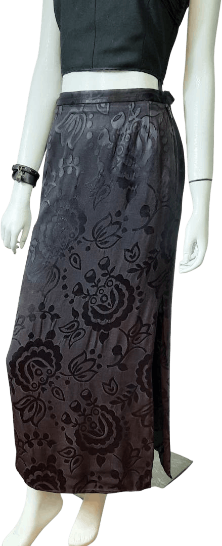 Vintage 70's Black Floral Skirt by Yves Saint Laurent | Shop THRILLING