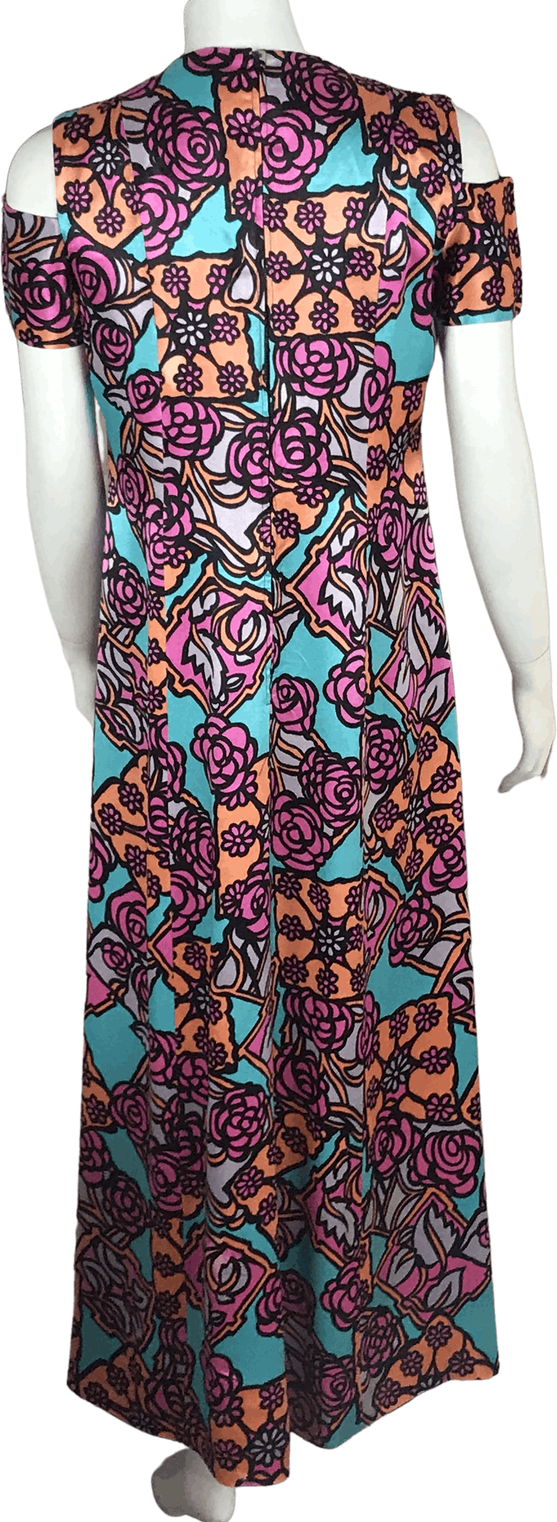 Vintage 70's Floral Psychedelic Satin Maxi Dress | Shop THRILLING