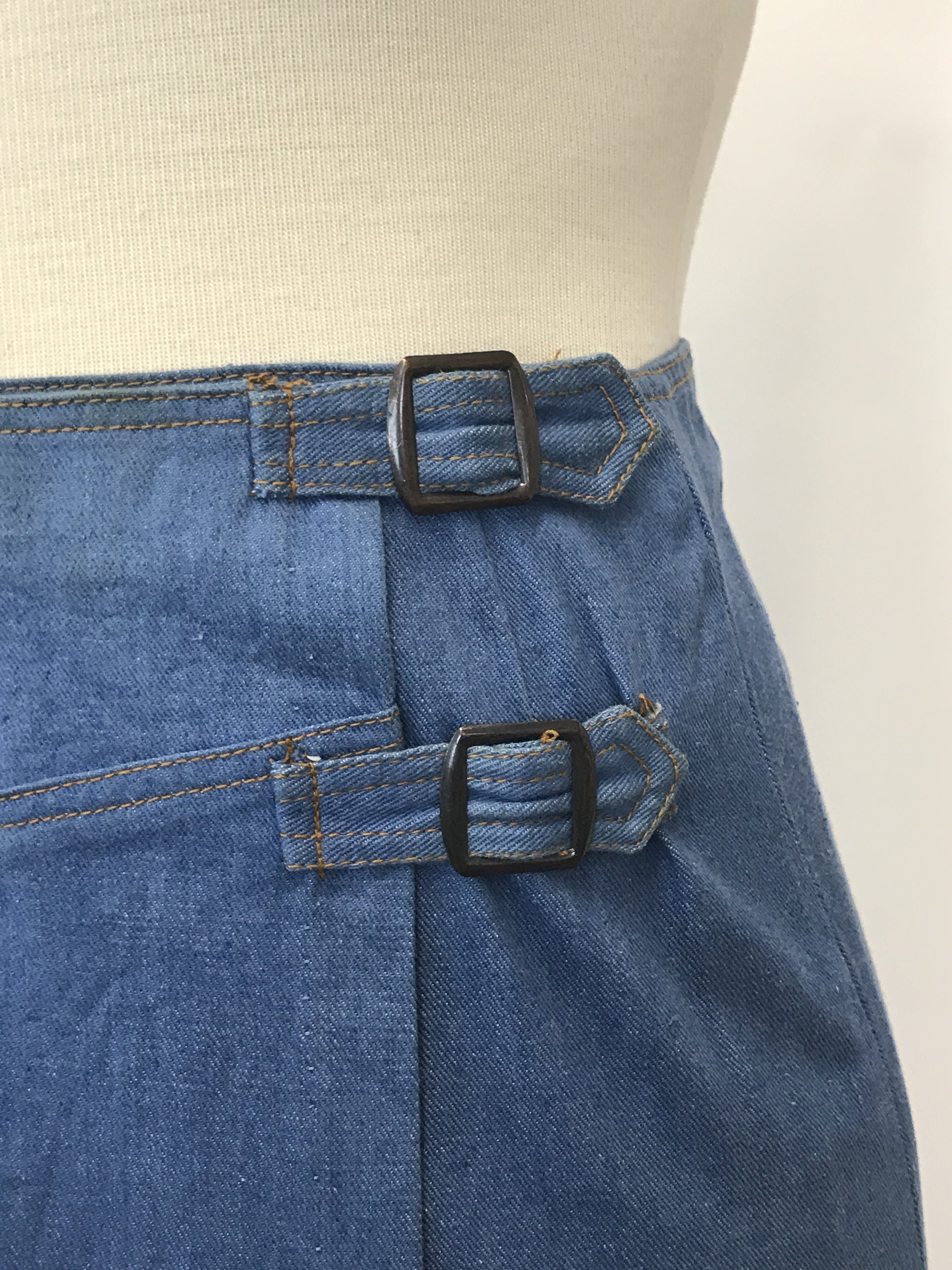 Vintage 70's Midi Blue Jean Skirt by LB | Shop THRILLING