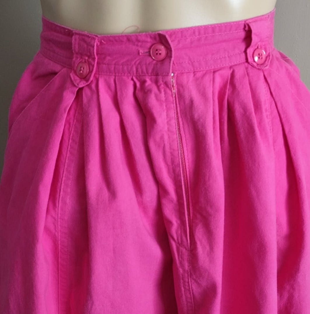 Vintage 70's Pink Cotton Midi Skirt by Kd' International | Shop THRILLING