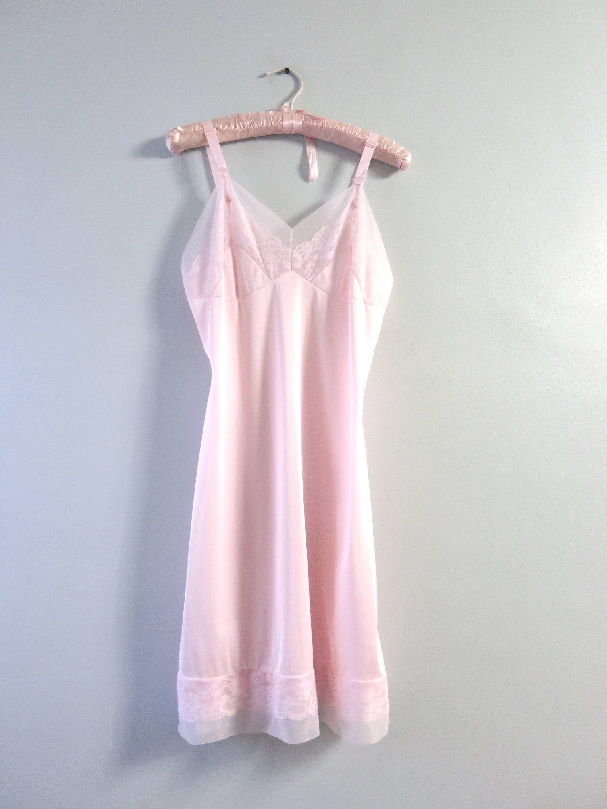 Vintage 70’s Pink Nylon Slip Dress by Shadowline | Shop THRILLING