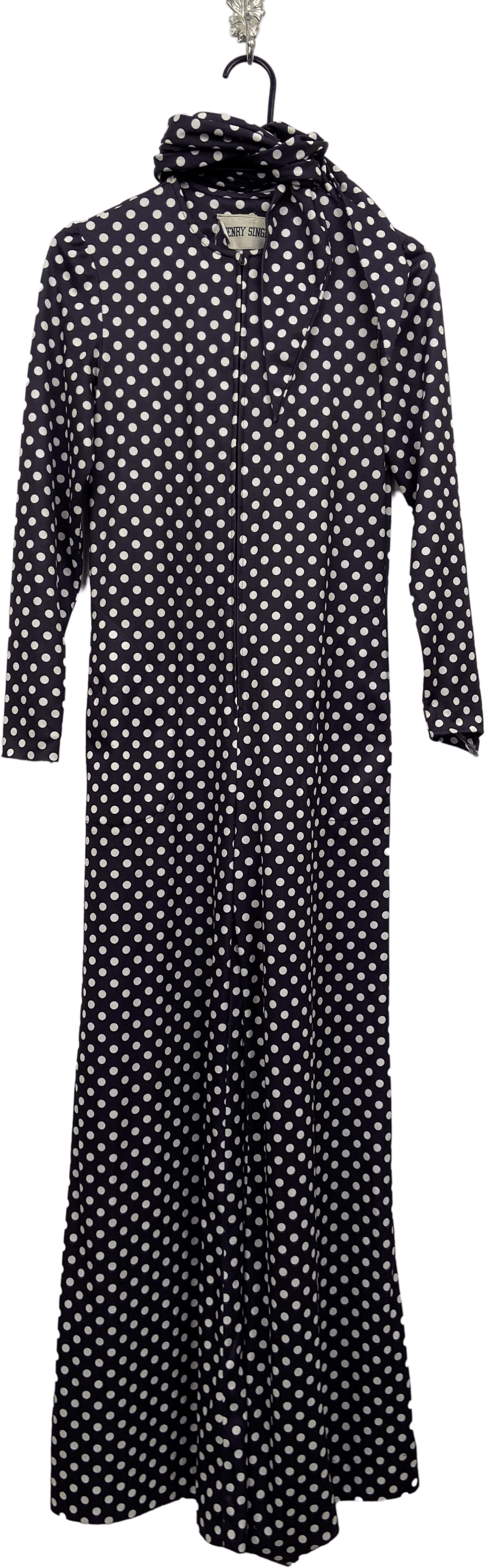Vintage 70's Polka Dot Wide Legged Jumpsuit & Matching Scarf by Henry ...