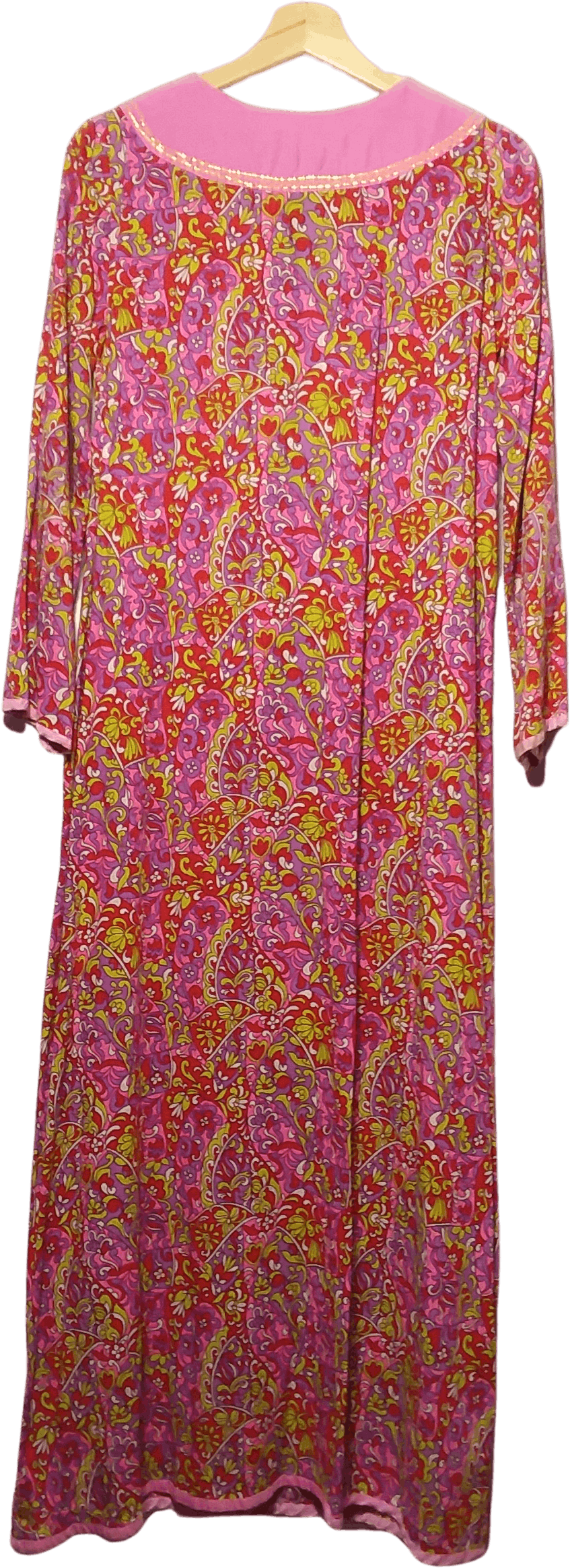 Vintage 70's Psychedelic Pink Caftan Dress | Shop THRILLING