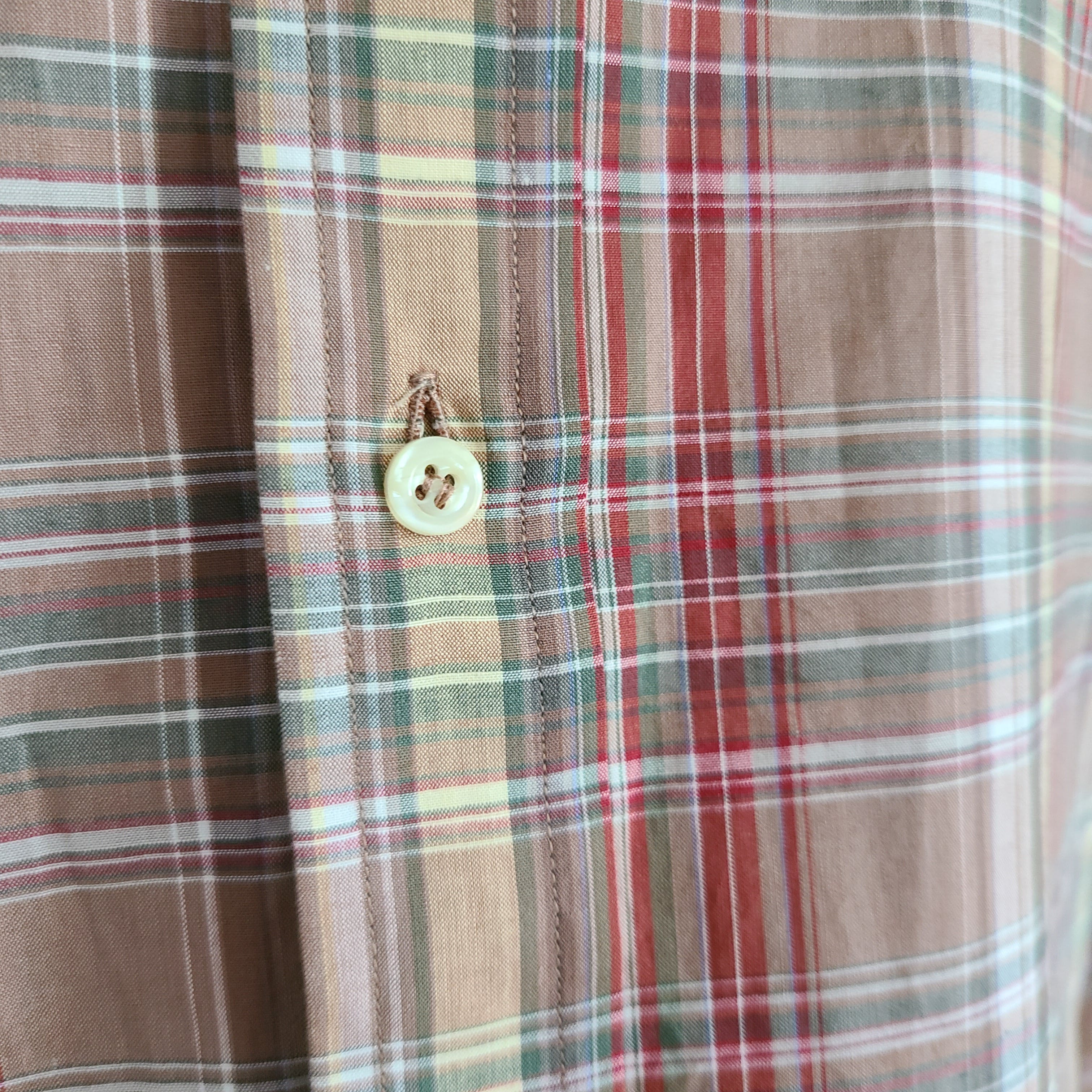 Retro 100% Cotton Plaid Button Blouse main image 1
