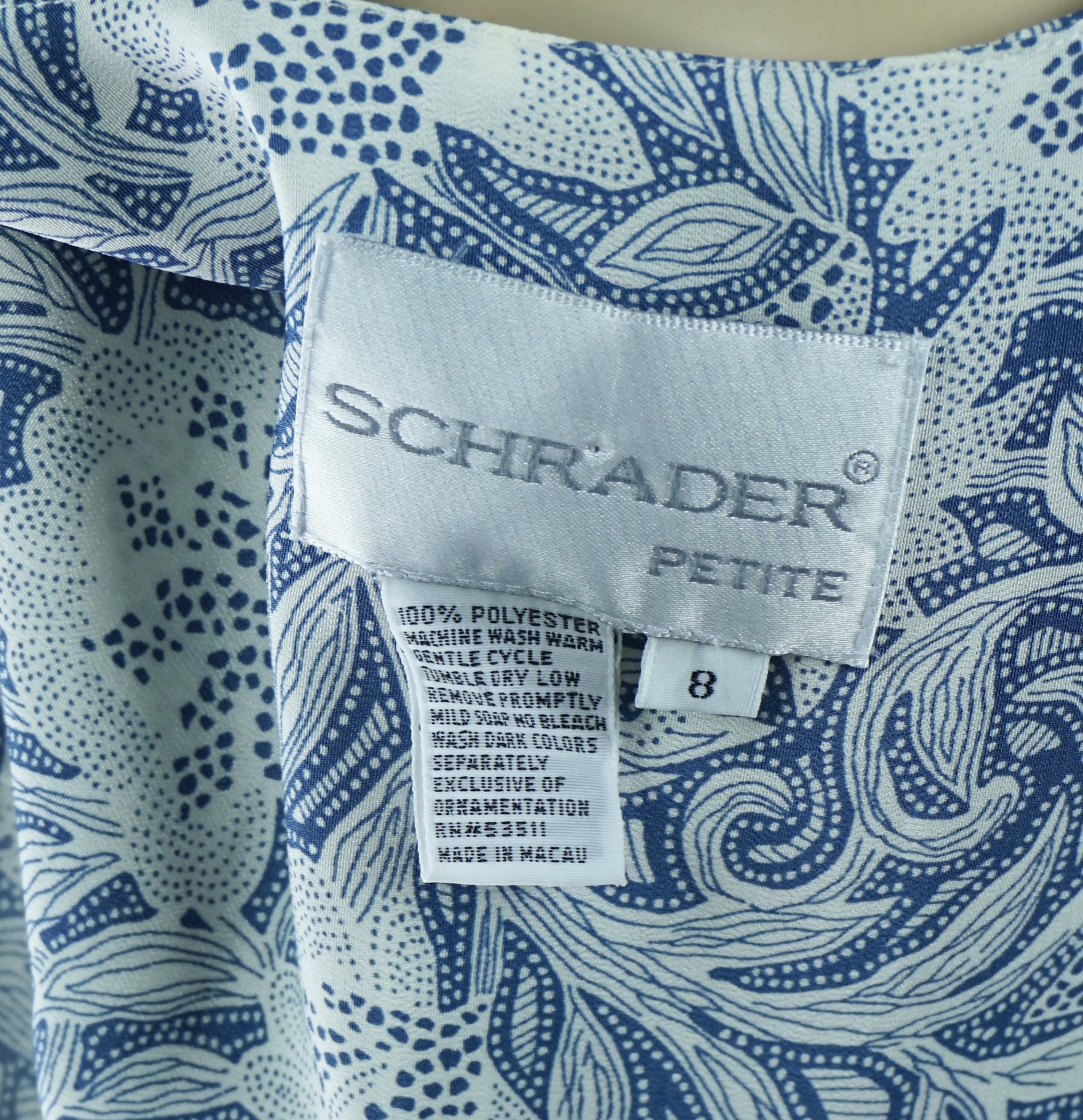 Vintage 80’s Beige and Blue Floral Shirt Dress by Schrader | Shop THRILLING