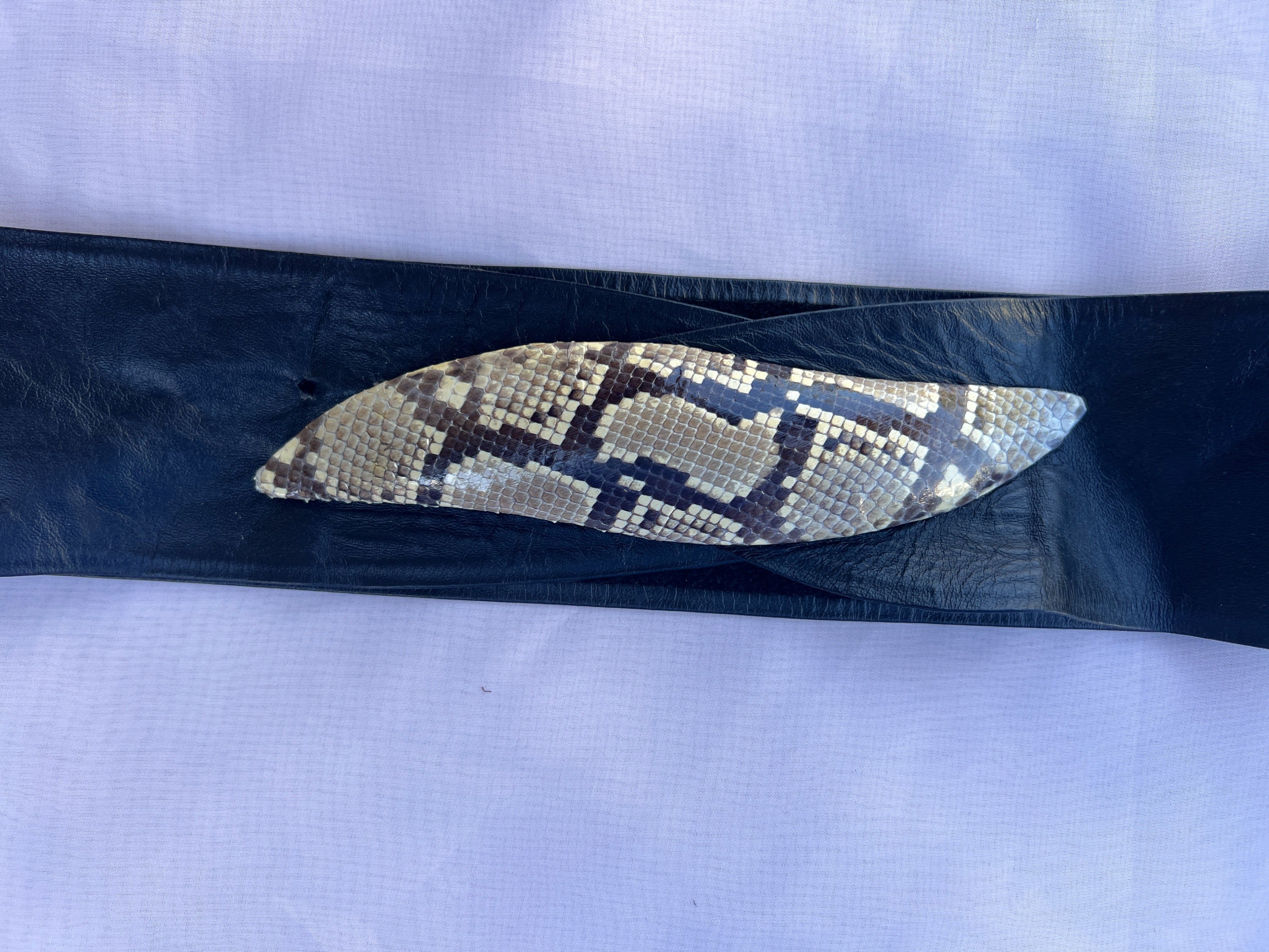 Vintage 80s Genuine Python Black Leather Belt by Leather of the Best ...