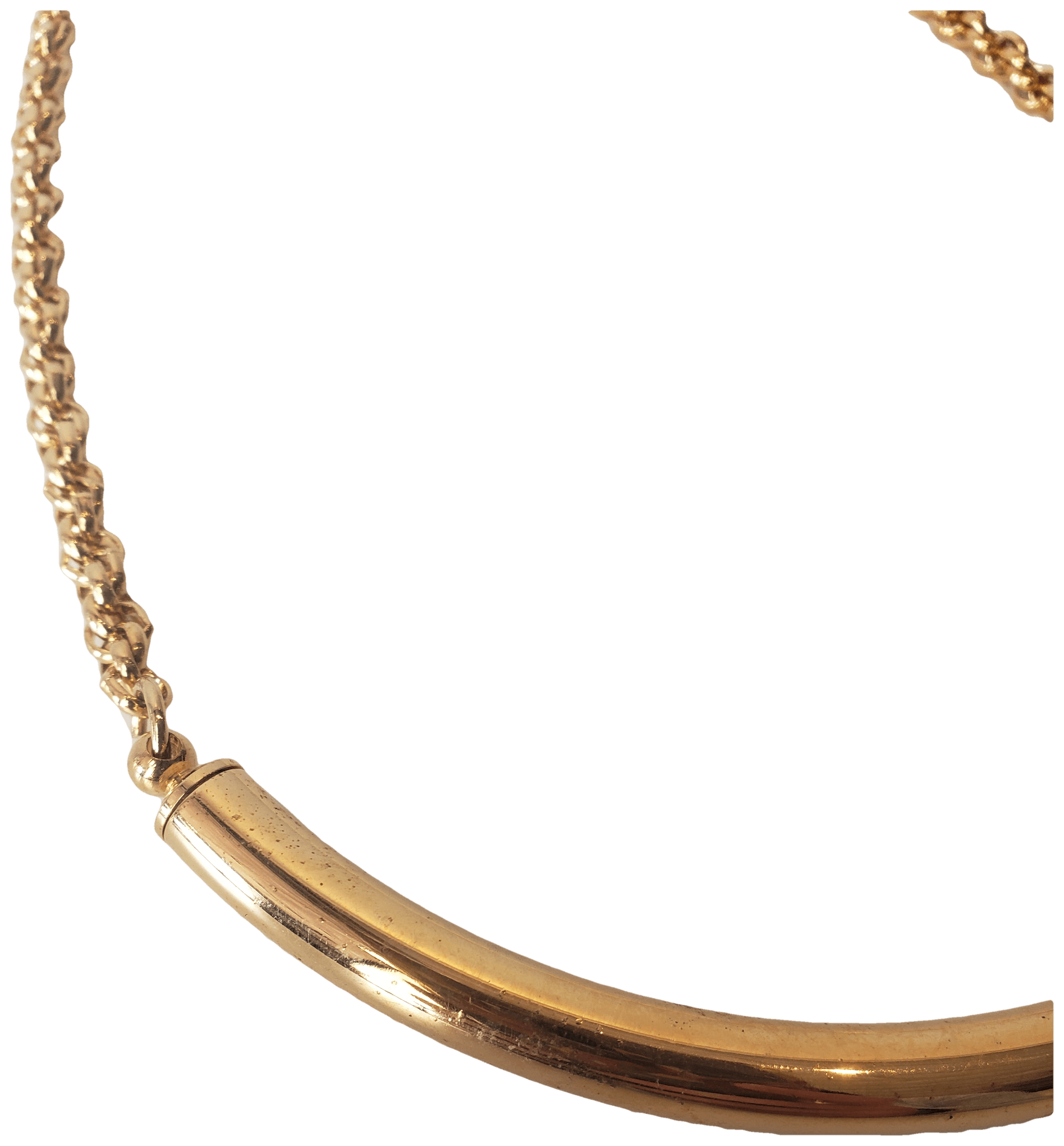 Vintage 80's Gold Chain Necklace with Rounded Gold Bar | Shop THRILLING