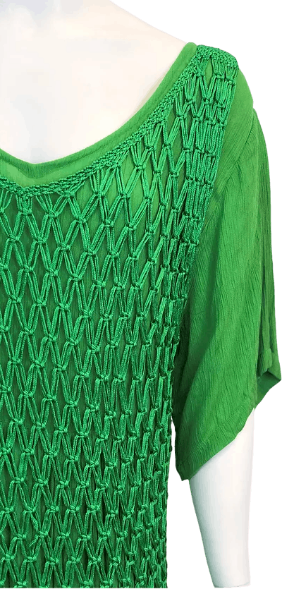 Vintage 80's Green Fringe Macrame Dress | Shop THRILLING