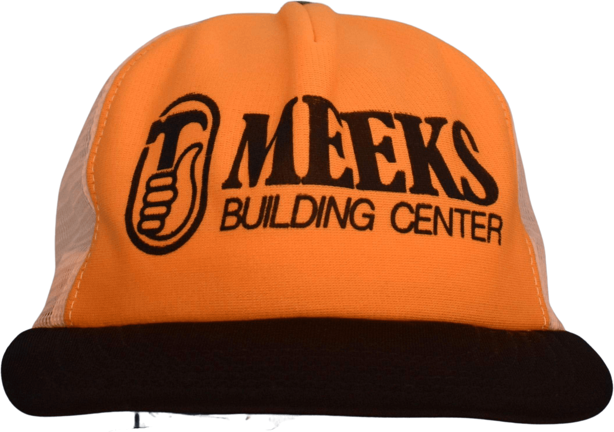 Vintage 80's Meeks Building Center Truckers Hat Shop THRILLING