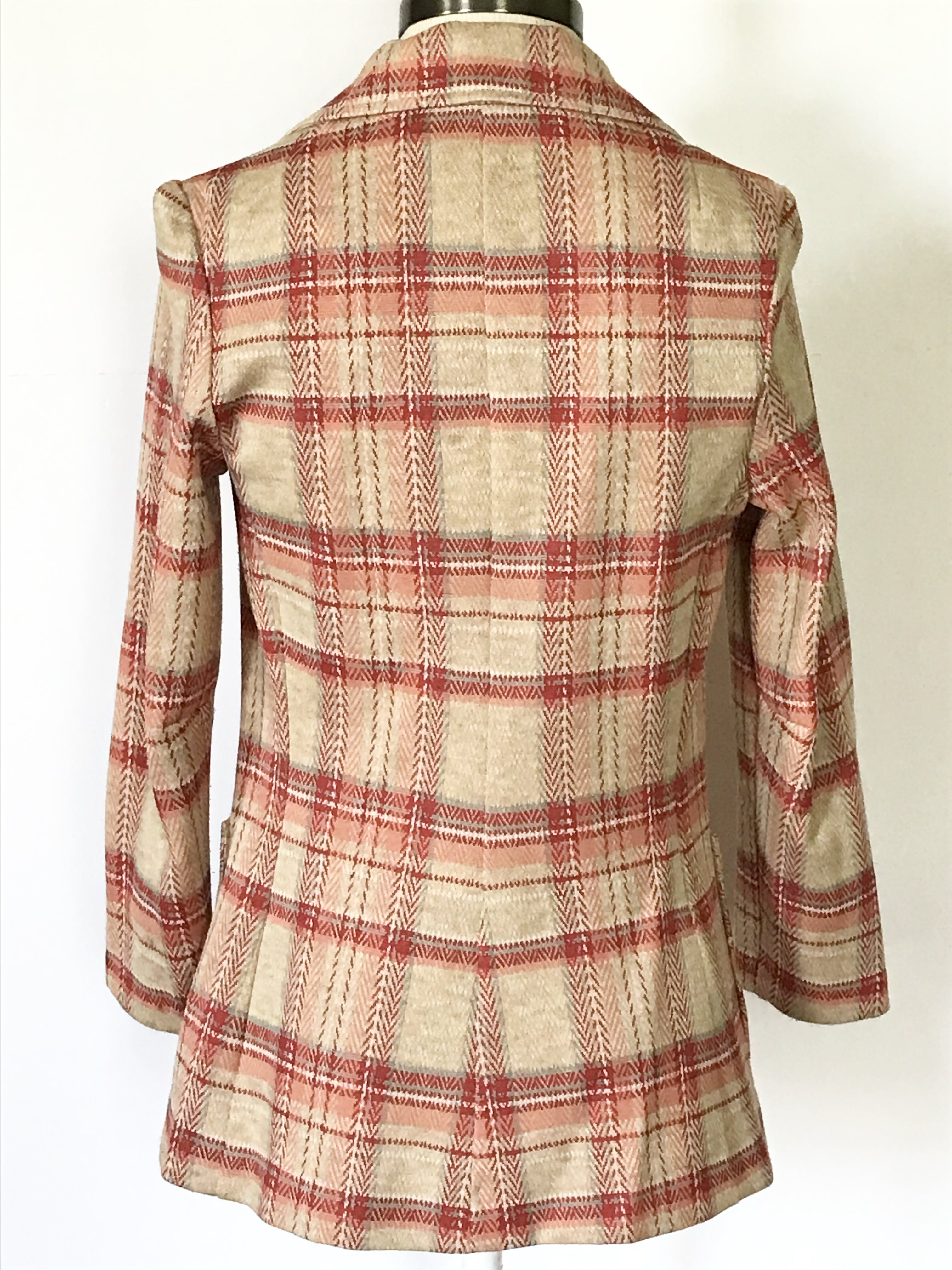 80s plaid wool /silk blazer