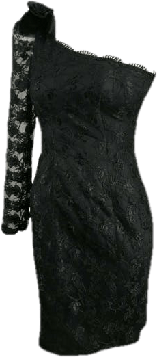 Vintage 80's Black One Sleeve Lace Prom Dress | Shop THRILLING