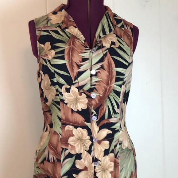 Vintage 90's Brown, Tan and Green Cross Back Grunge Dress by Scarlett ...