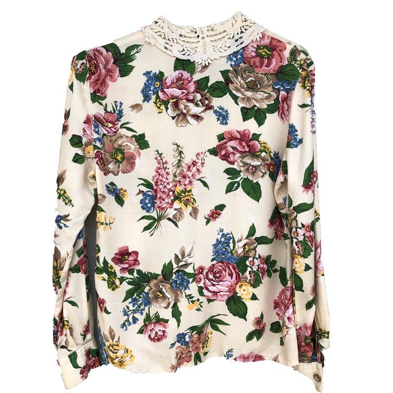 90s Lace Up Floral Top