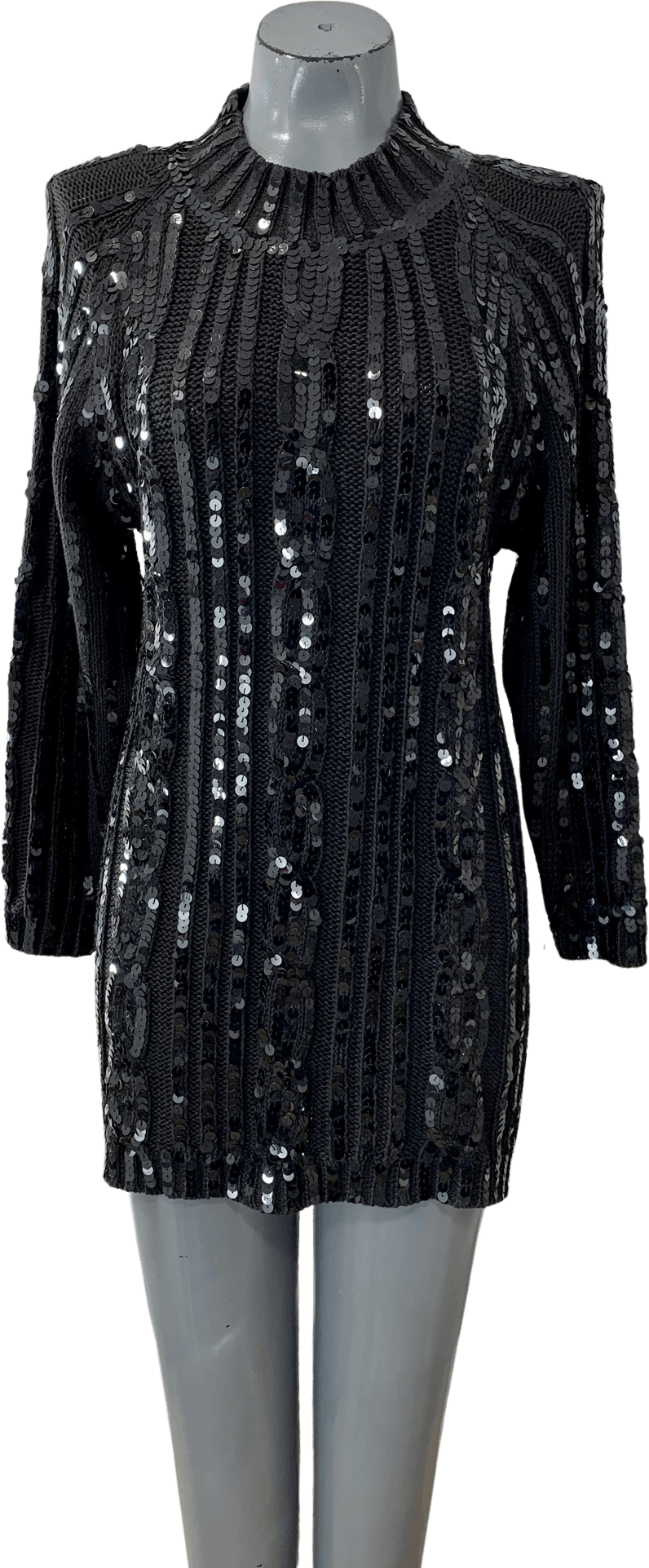 Vintage 90's Long Sleeve Sweater Dress with Sequins by Tampa | Shop ...