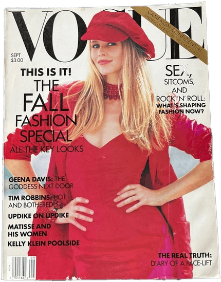 Vintage 90s September 1992 Fall Fashion Issue Claudia Schiffer By Vogue ...