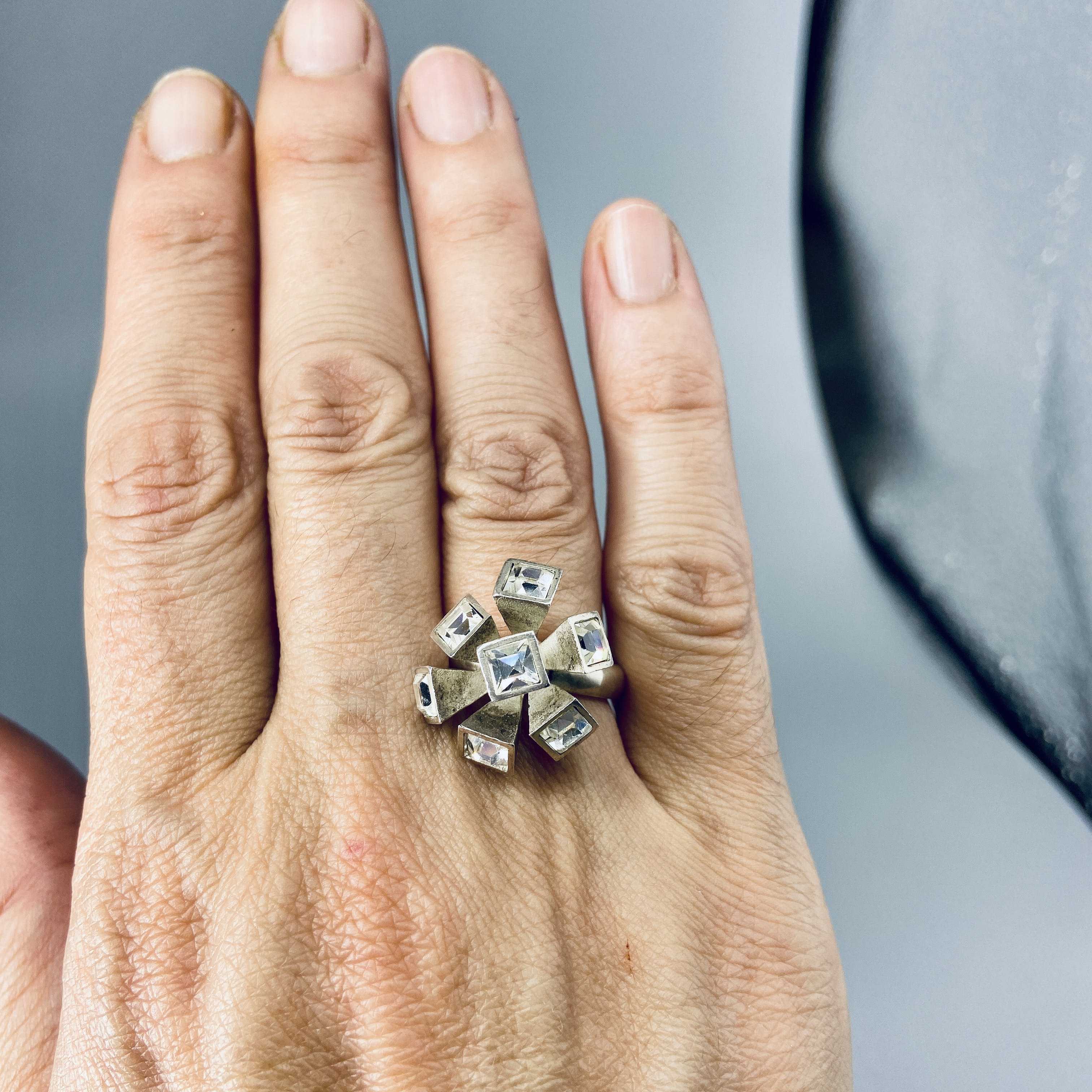 Vintage 90’s Sterling Silver Starburst Cocktail Ring | Shop THRILLING