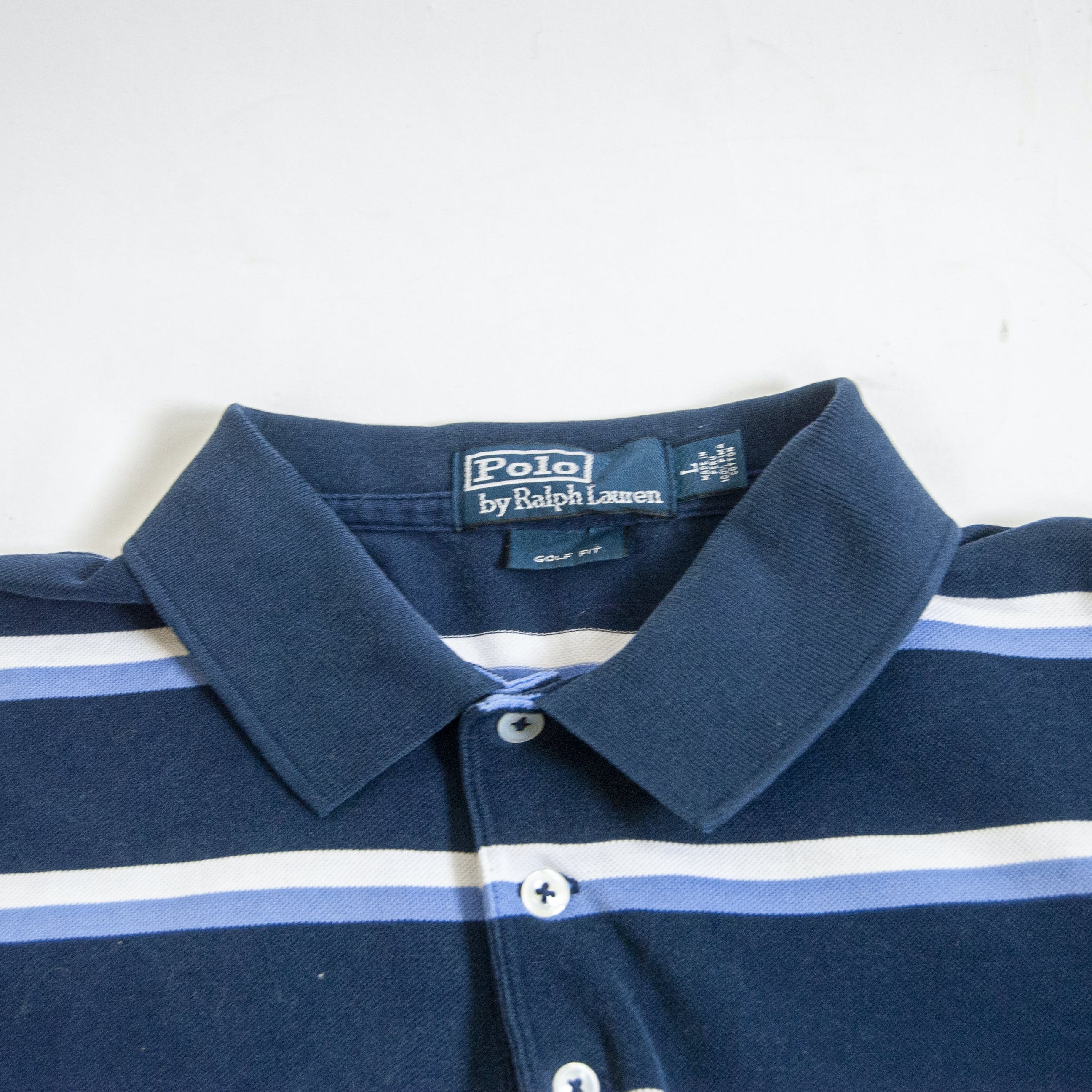 Vintage 90’s Striped Blue and White Polo by Polo Ralph Lauren | Shop ...